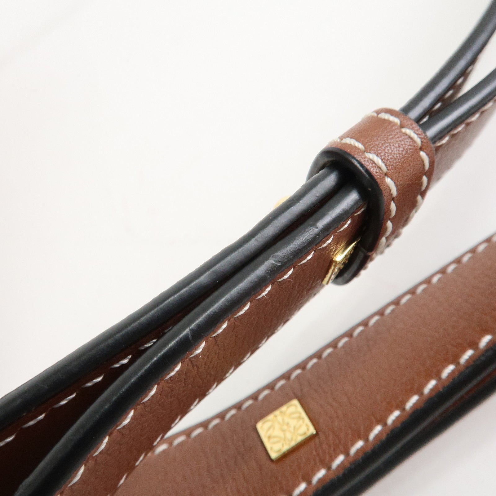 LOEWE Anagram Leather Hammock Small Shoulder Bag Brown Used