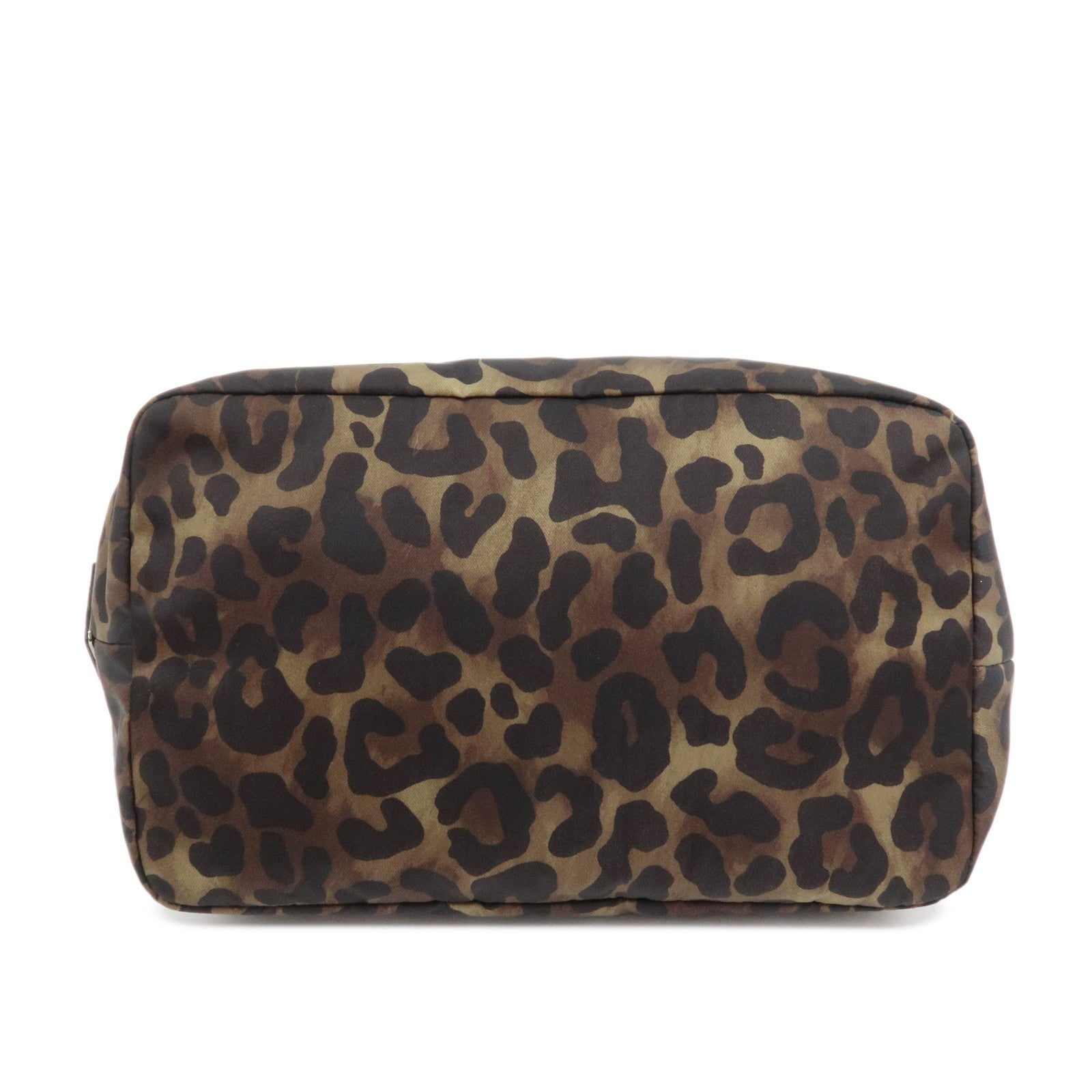 PRADA Logo Nylon Leather Leopard 2Way Bag Shoulder Bag Black B1959V