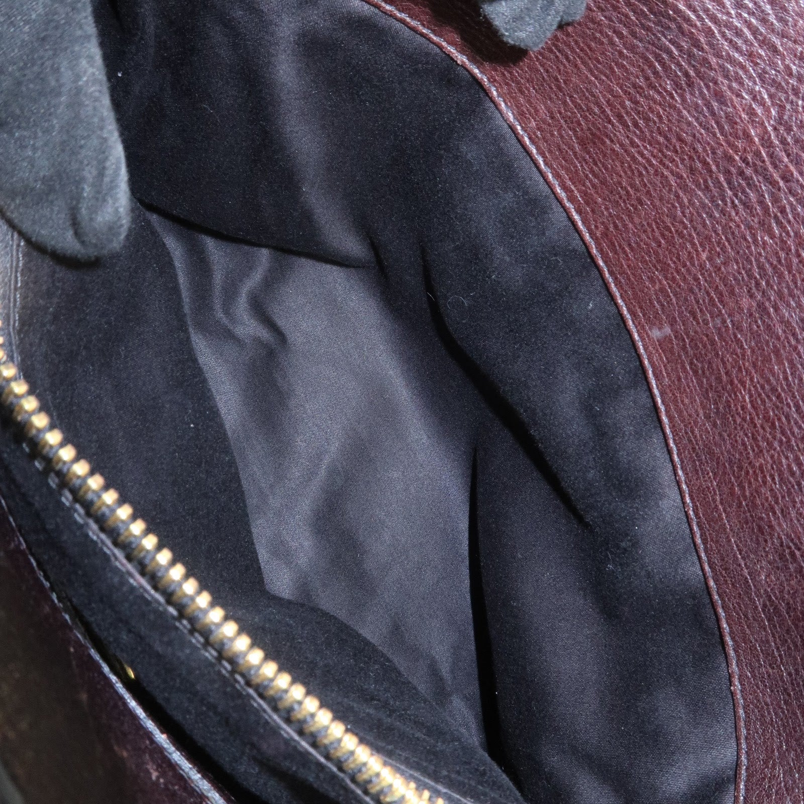 MIU MIU Logo Velour Leather Shoulder Bag Black Brown