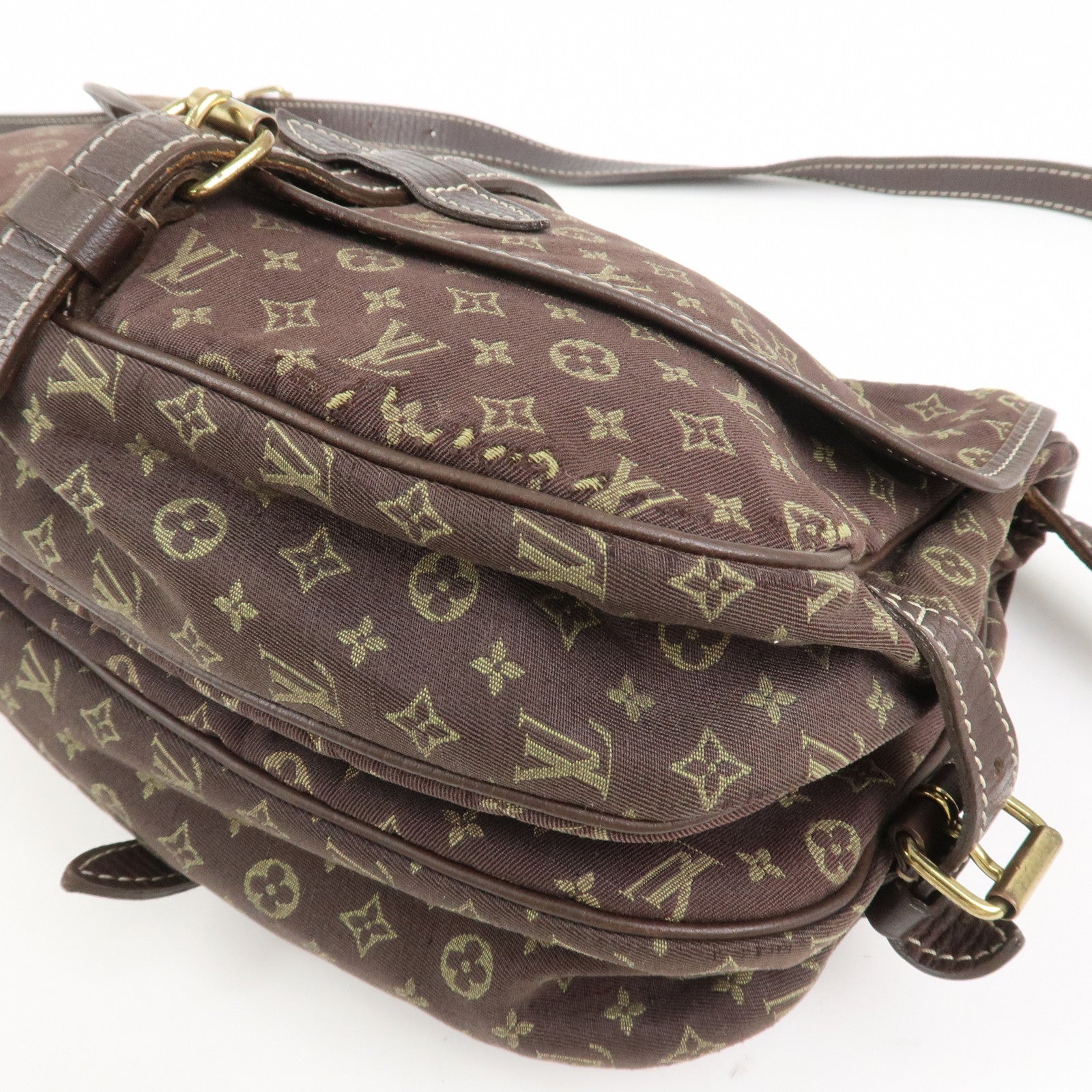 Louis Vuitton Monogram Mini Lin Saumur 30 Shoulder Bag Ebene M95227