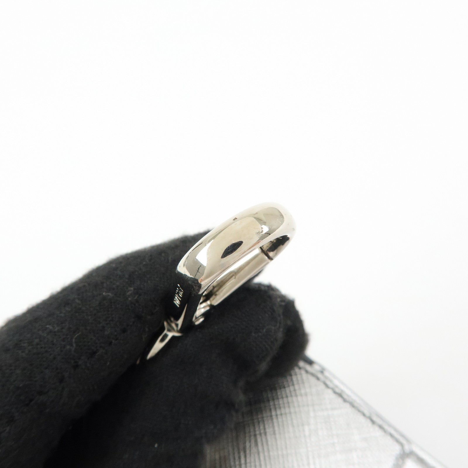 PRADA Bag SAffiano Leather Robot Key Charm Key Chain Silver 2PP074