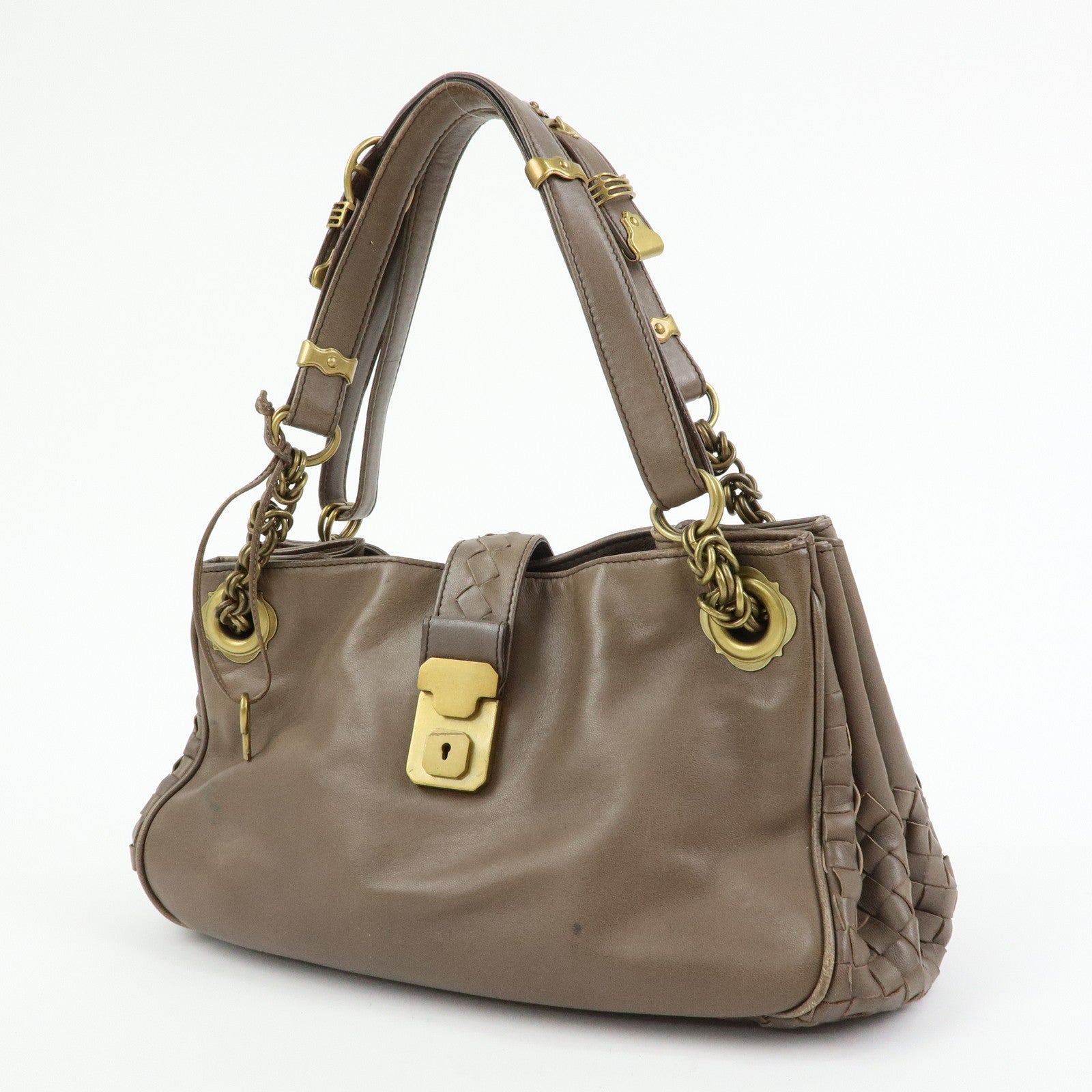 BOTTEGA VENETA Intrecciato Leather Hand Shoulder Bag Brown 162114