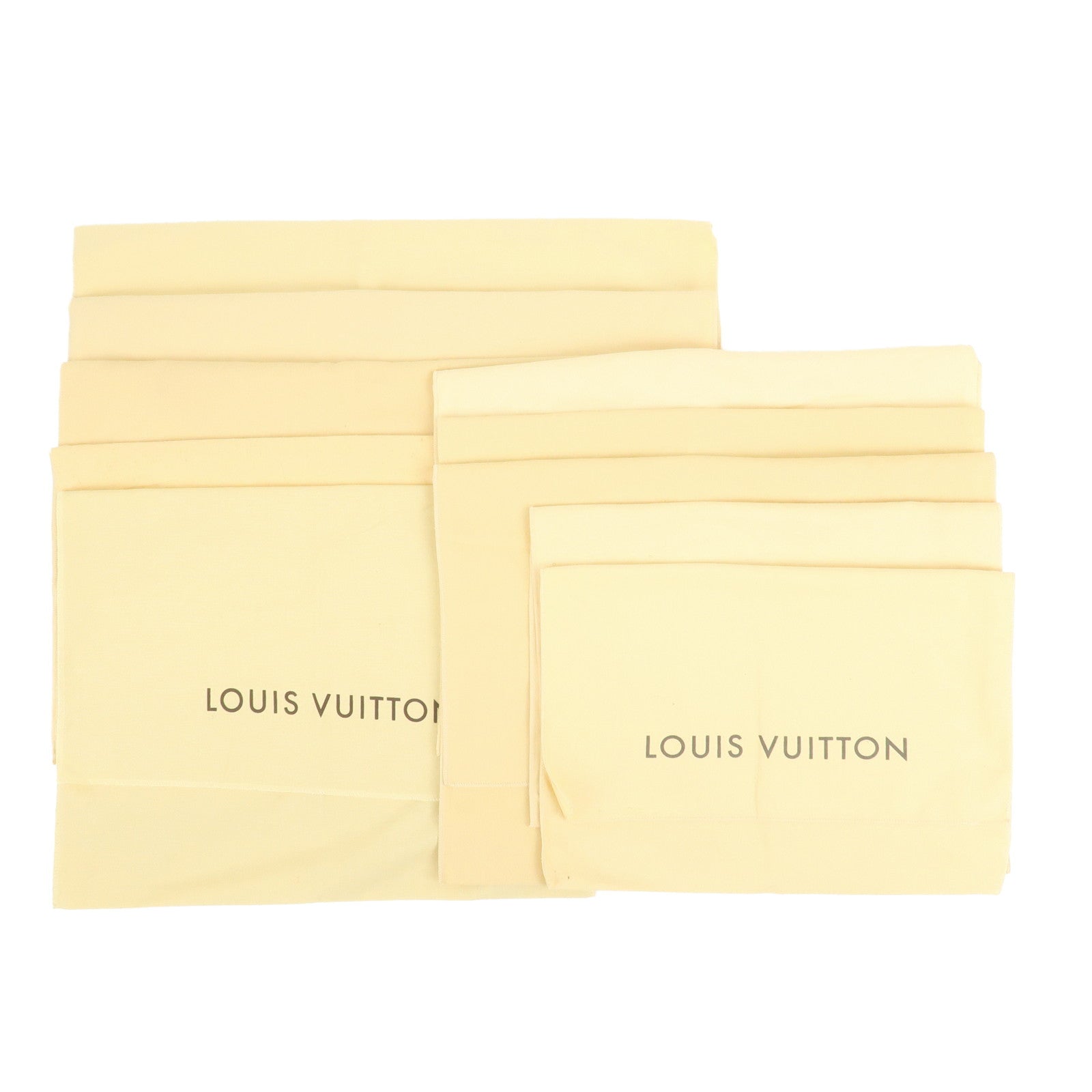 Louis Vuitton Set Of 10 Dust Bag Storage Bag Flap Style Beige