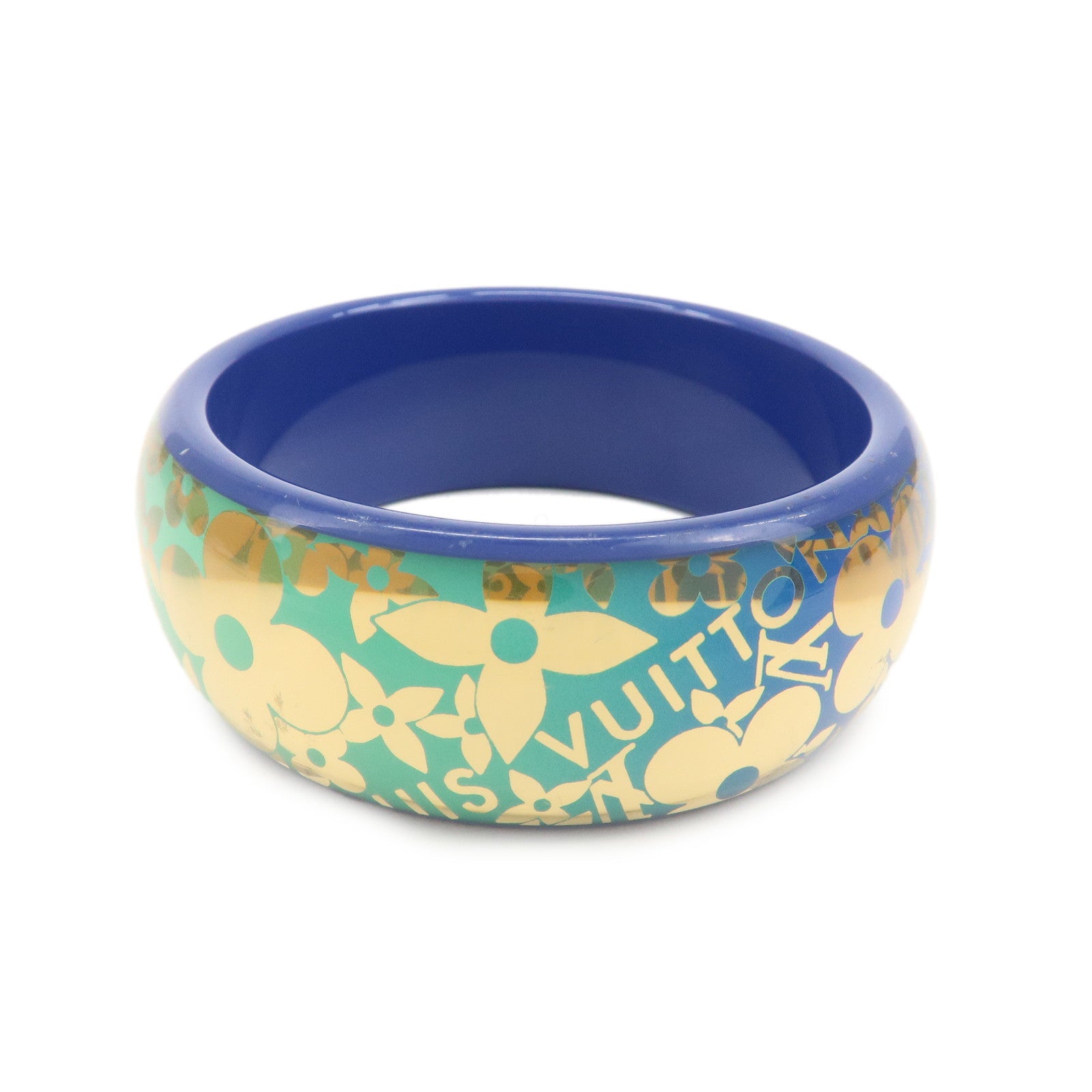 Louis Vuitton Tropical Cocktail GM Resin Bracelet Blue Gold
