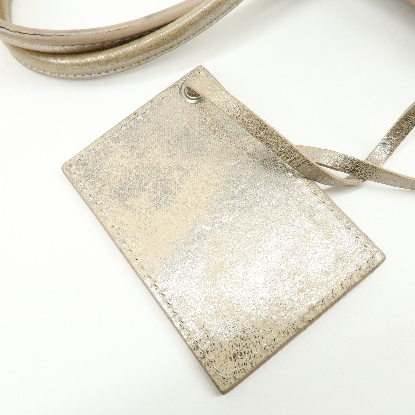 BALENCIAGA The Paper Leather Tote Bag Hand Bag Silver 255412