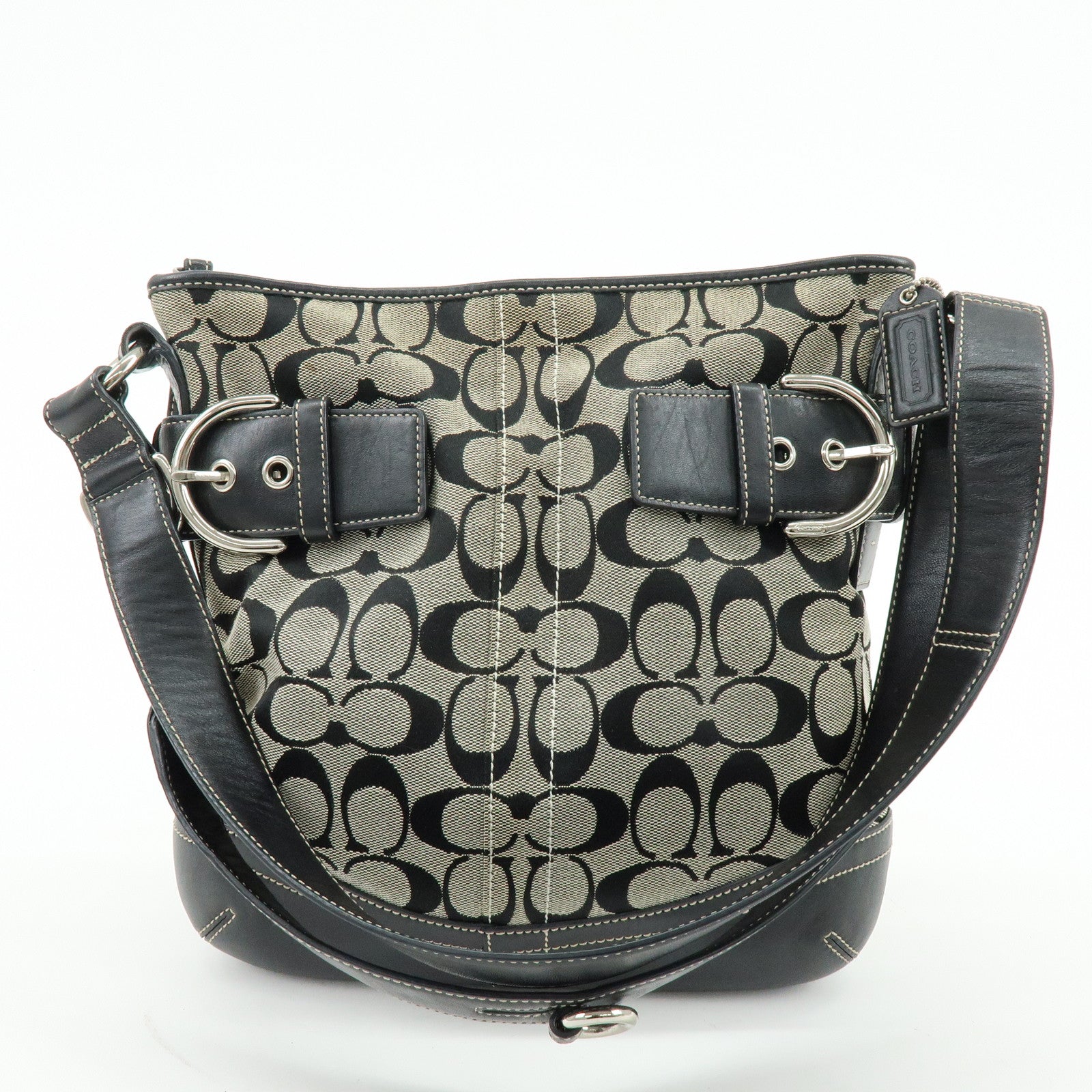 COACH Set of 3 Signature Canvas Leather Shoulder Bag Hand Bag