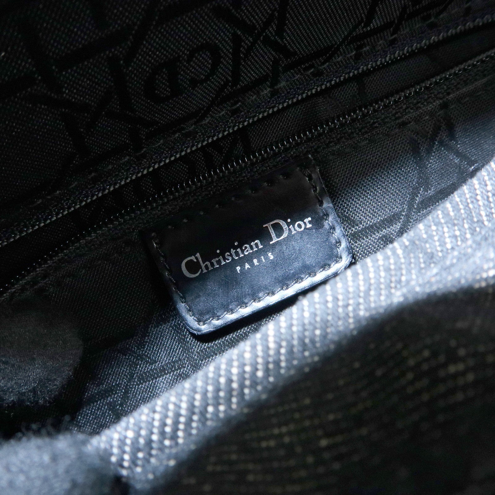 Christian Dior Cannage Lady Dior Denim Leather Medium ToteBag Black