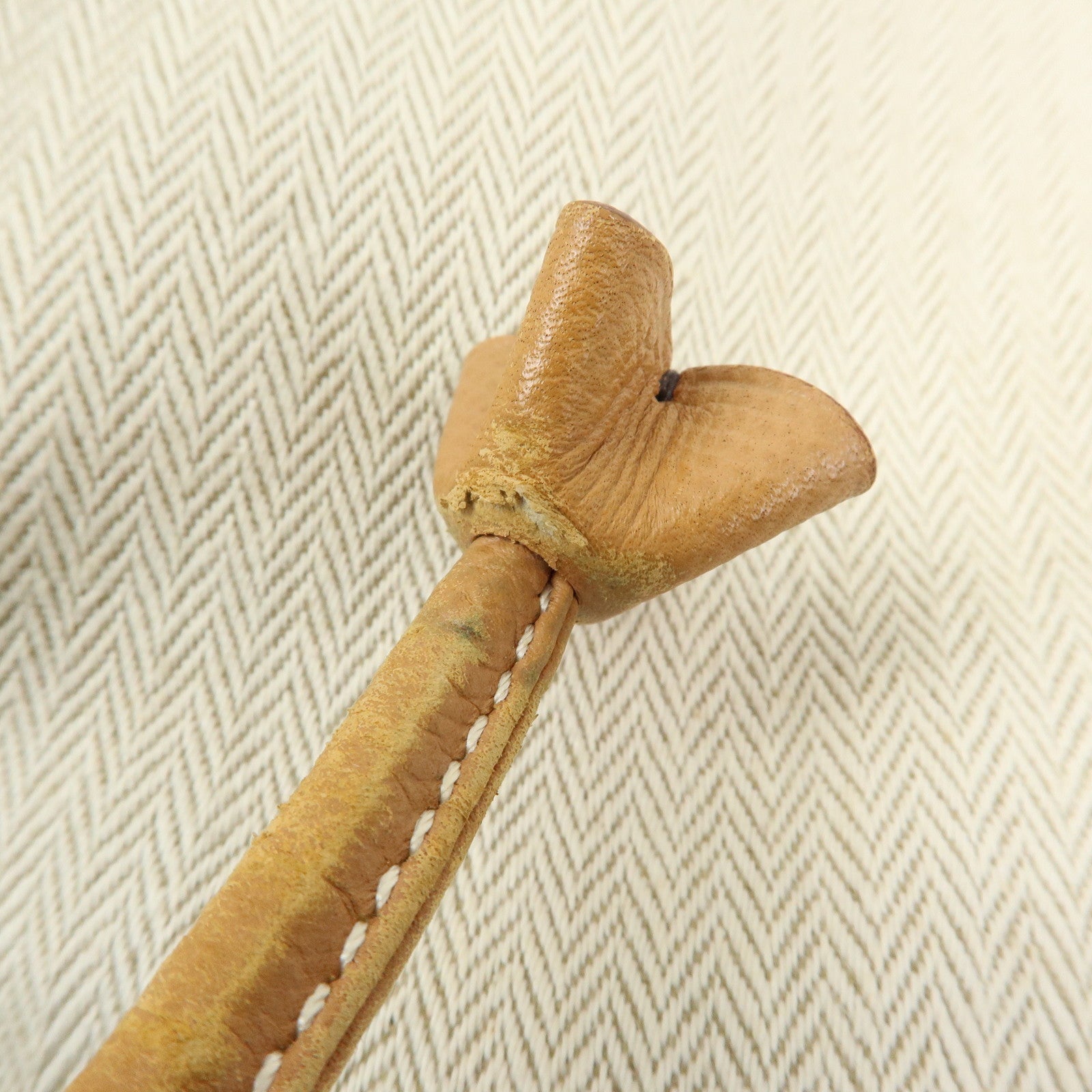 HERMES Aline GM Canvas Leather Shoulder Bag Hand Bag Natural