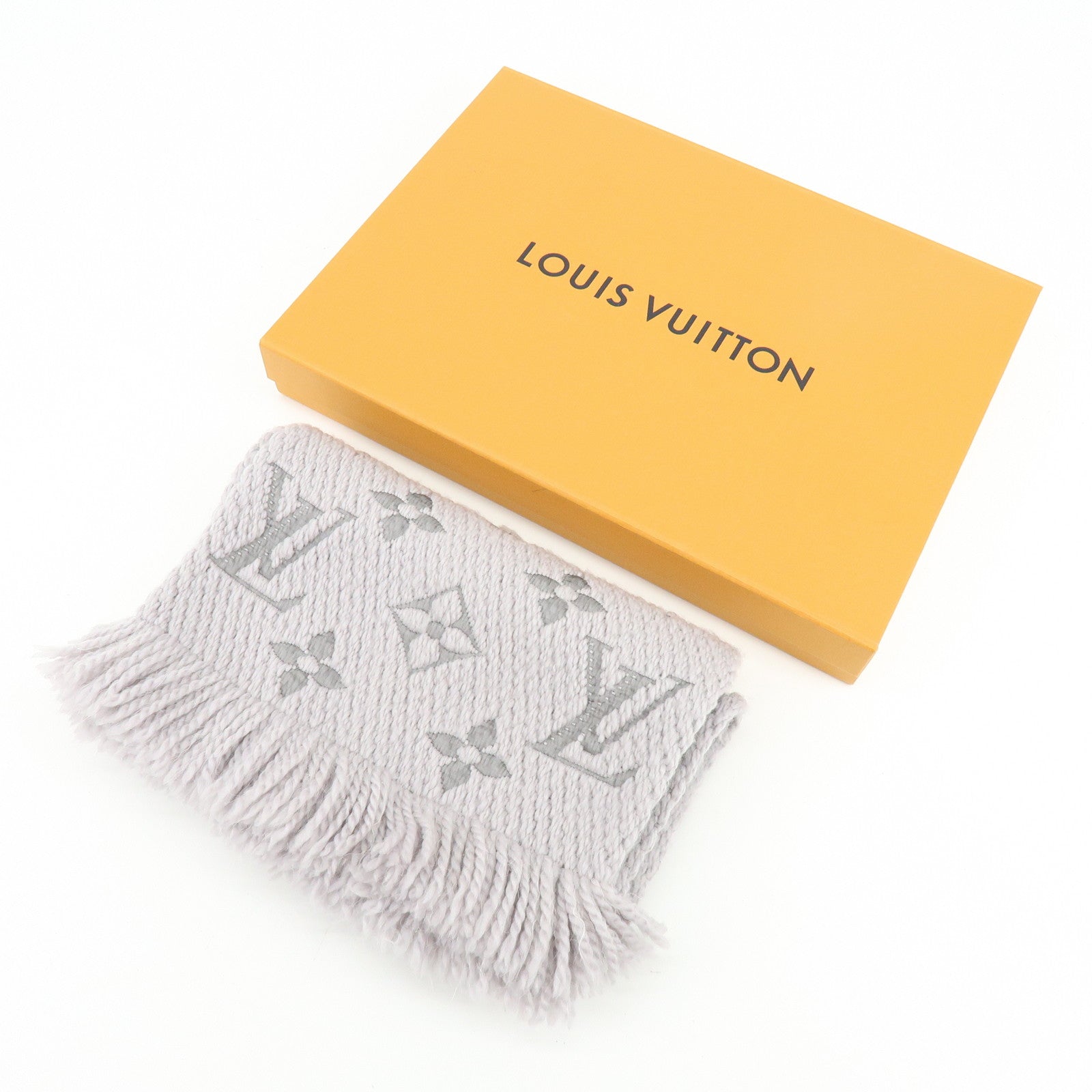 Louis Vuitton Monogram Escharp Logomania Scarf Gris Perle M74742