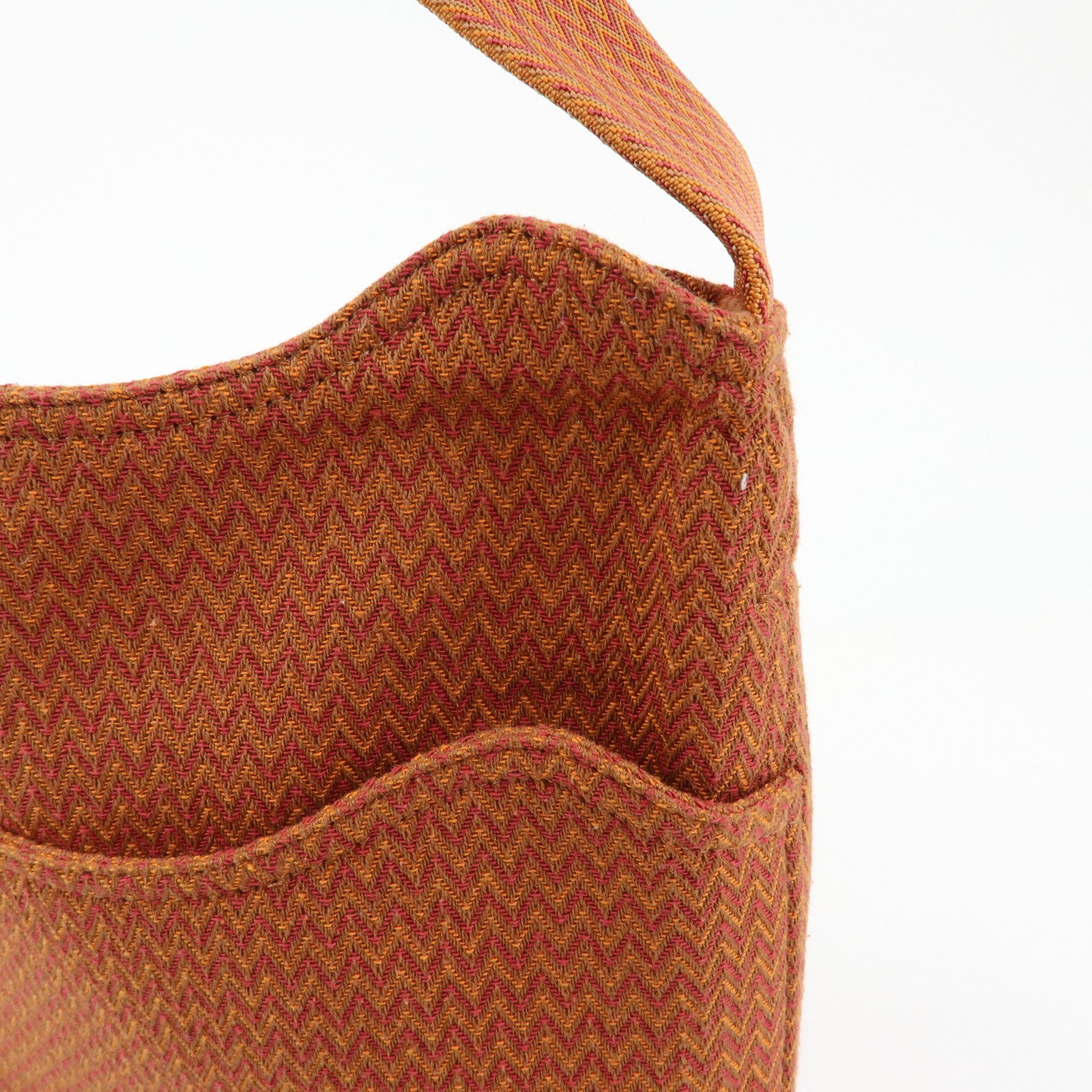 HERMES Sac de Pansage Canvas Shoulder Bag Crossbody Bag Orange