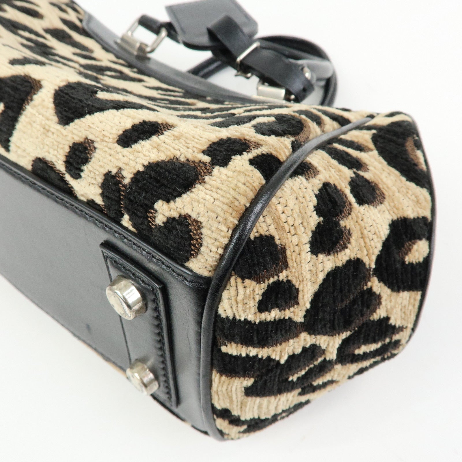 Louis Vuitton Jacquard Canvas Leather Leopard Baby Hand Bag M94257