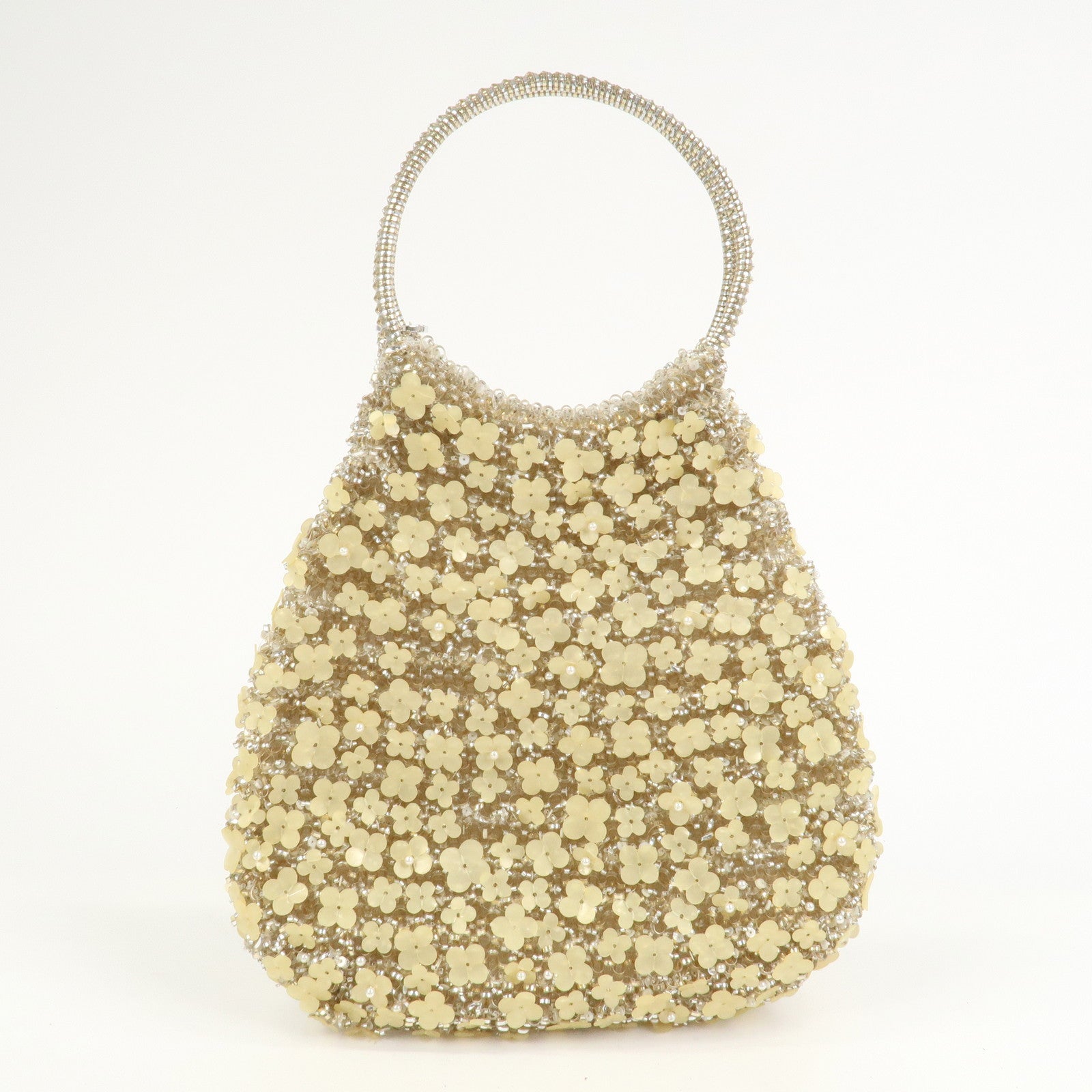 ANTEPRIMA Wire Bag PVC Hand Bag Flower Motif Yellow