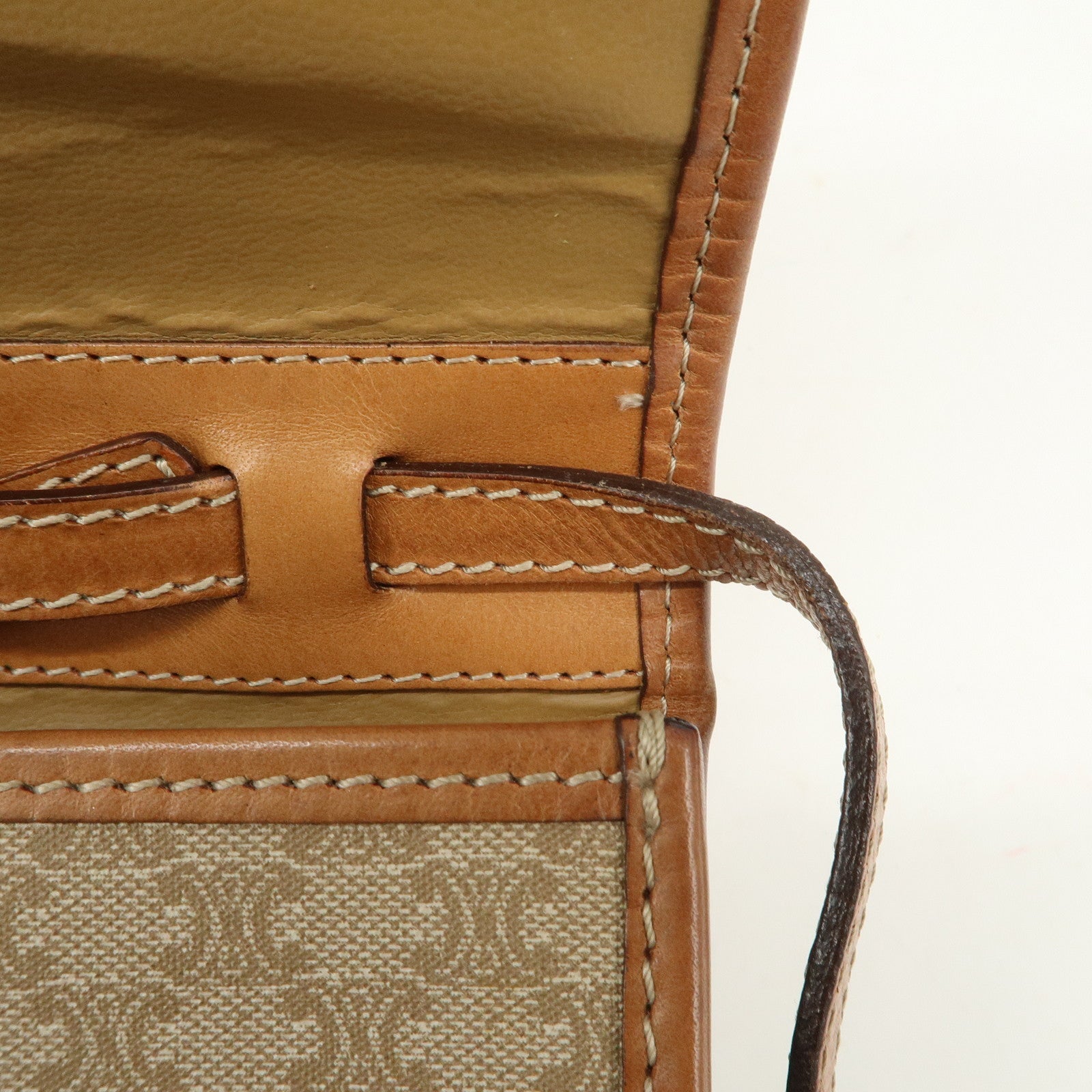 CELINE Macadam PVC Leather 2Way Bag Shoulder Bag Beige