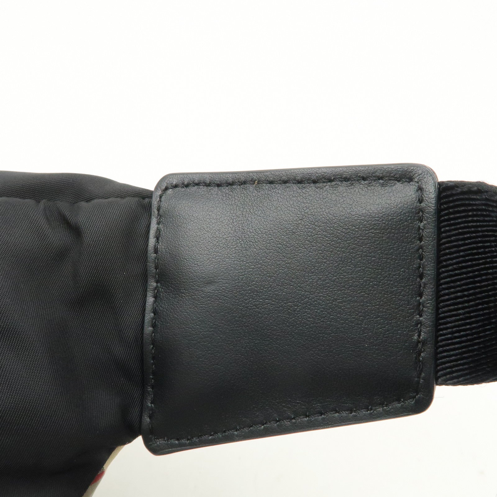 BURBERRY Nova Plaid Nylon Waist Bag Crossbody Bag Black Beige