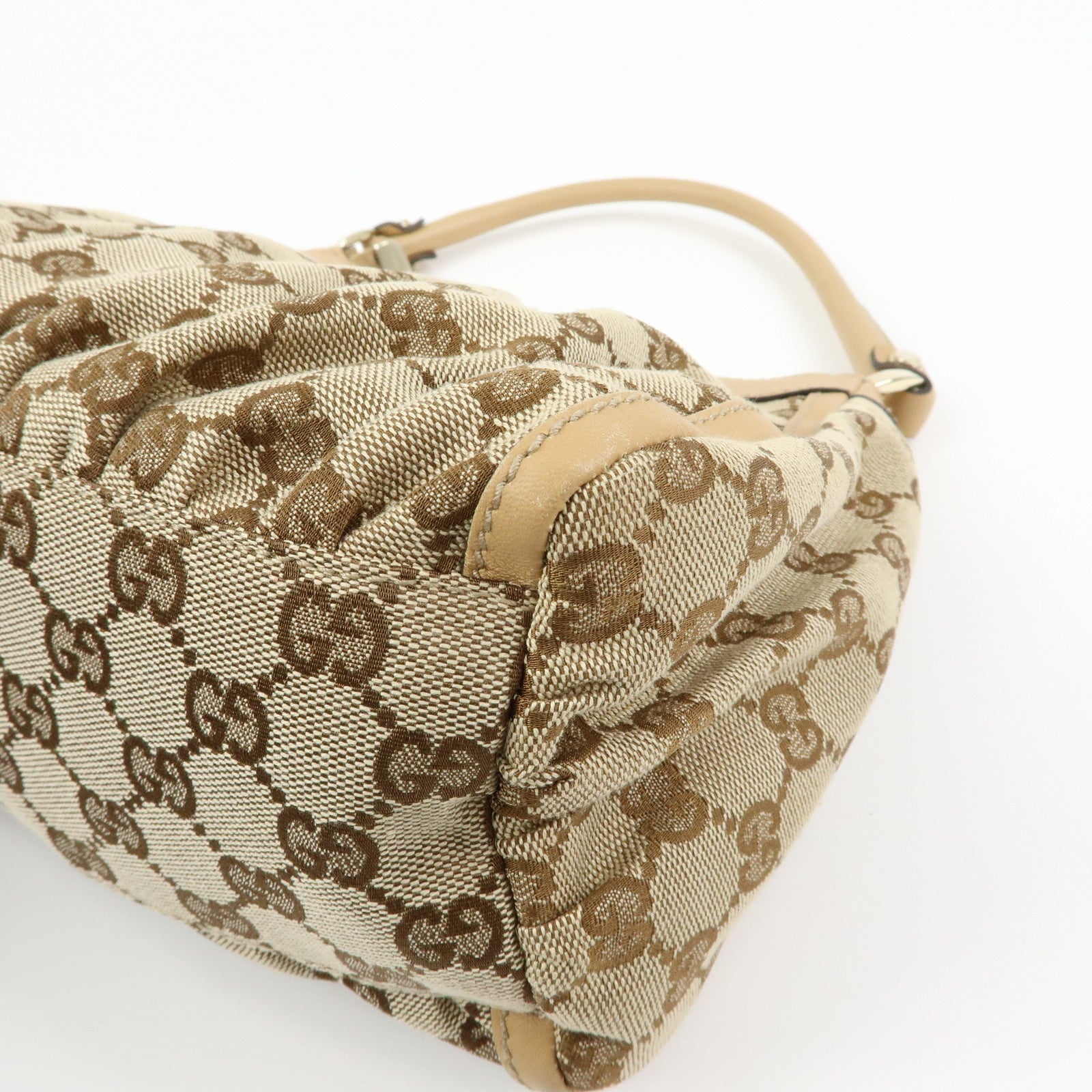 GUCCI Abbey GG Canvas Leather Shoulder Bag Hand Bag Beige 190525