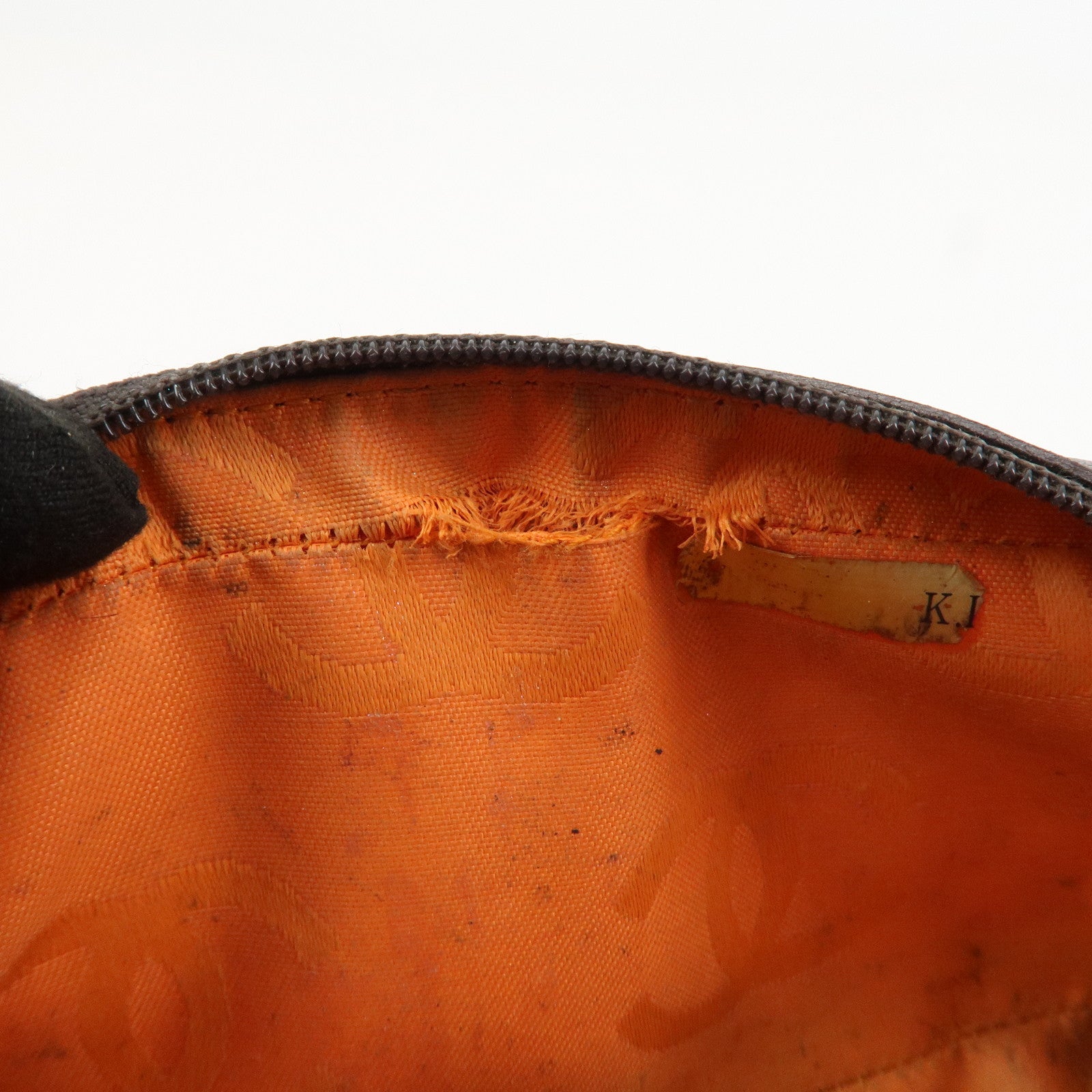 CHANEL Cambon Line COCO Mark Lambskin Cosmetic Pouch Brown