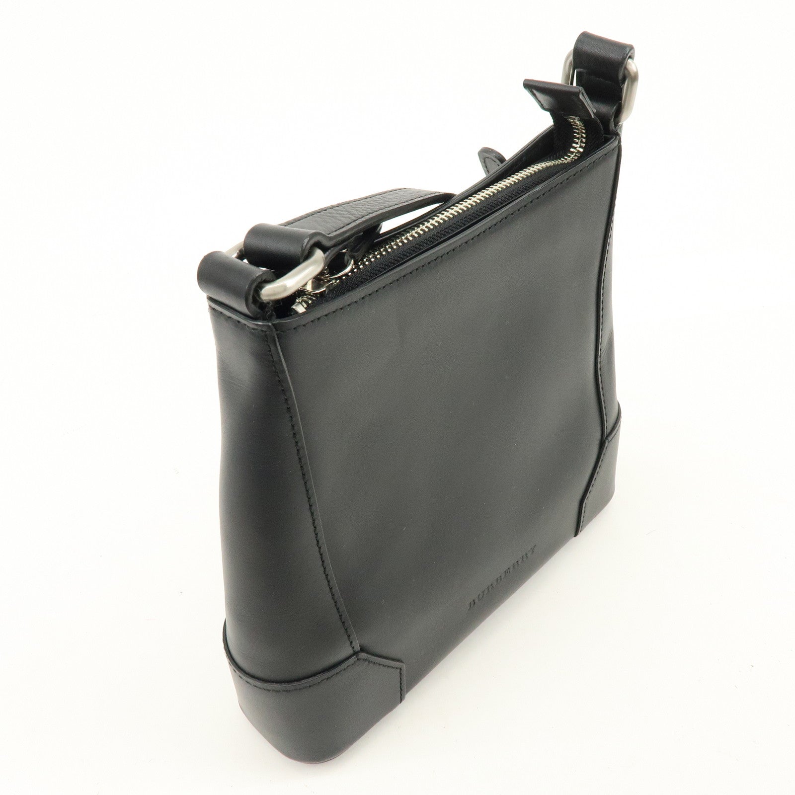 BURBERRY Logo Leather Shoulder Bag Crossbody Bag Black