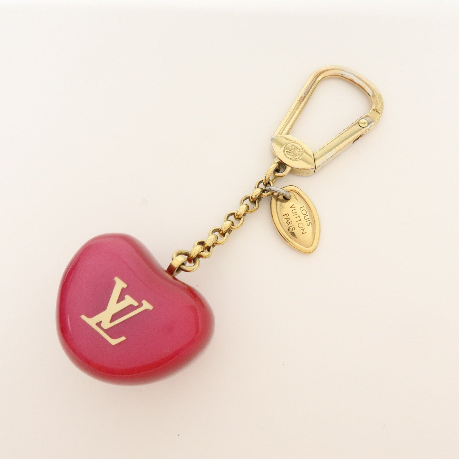 Louis Vuitton Resin Porte Cles Pomme Bag Charm Key Chain Red M66495