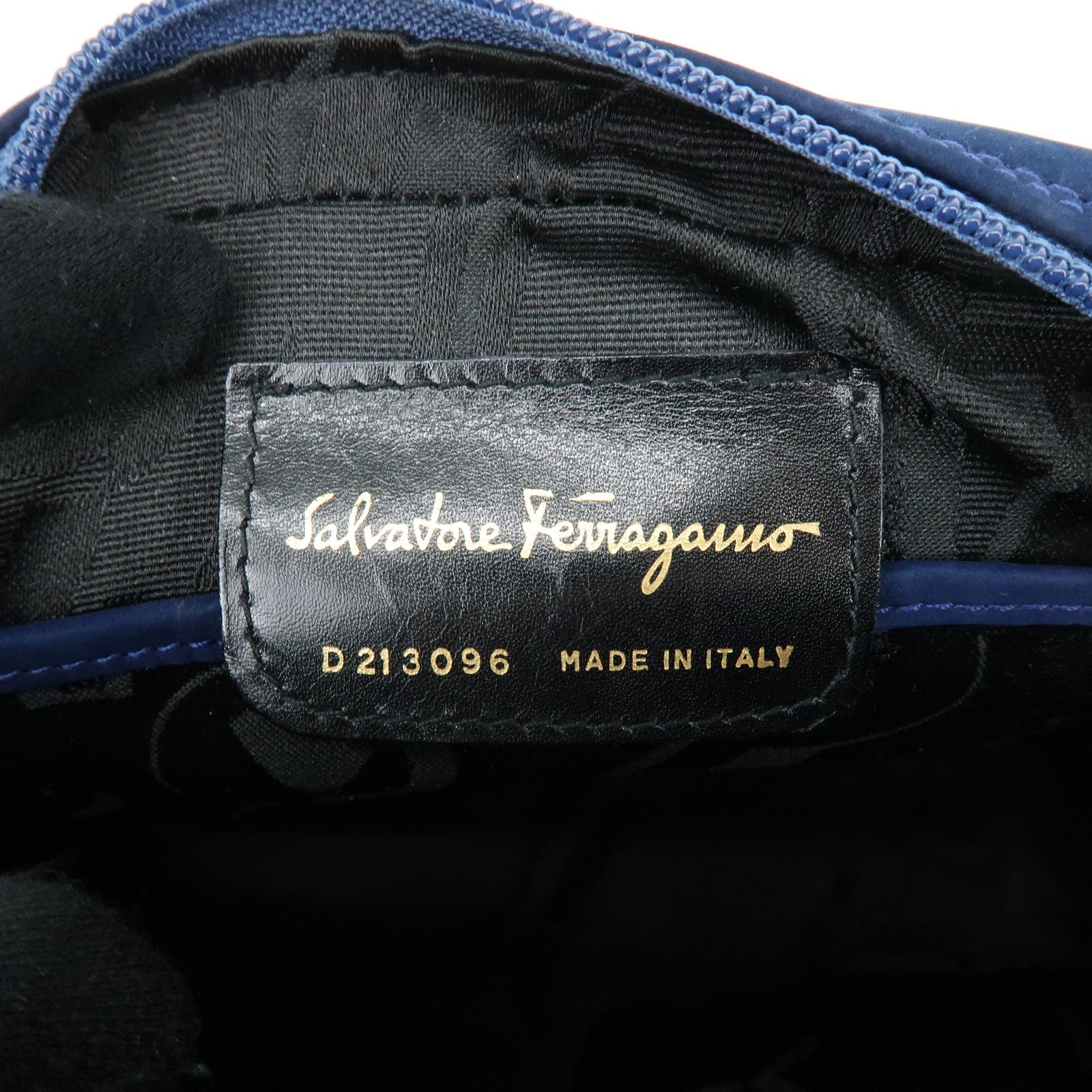 Ferragamo Vara Suede Shoulder Bag Crossbody Bag Camera Bag Navy