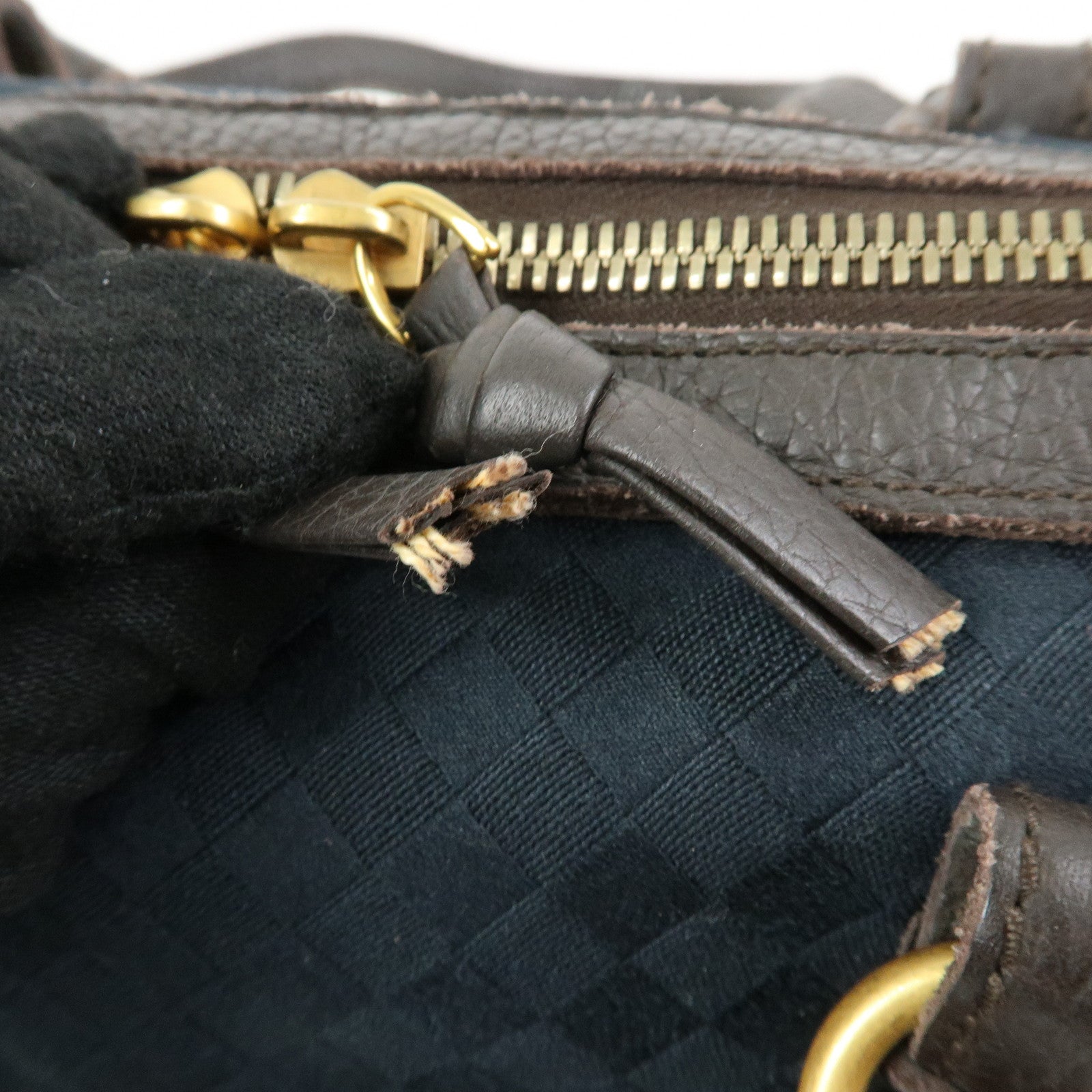 BOTTEGA VENETA Intrecciato Canvas Leather Mini Boston Bag 142470