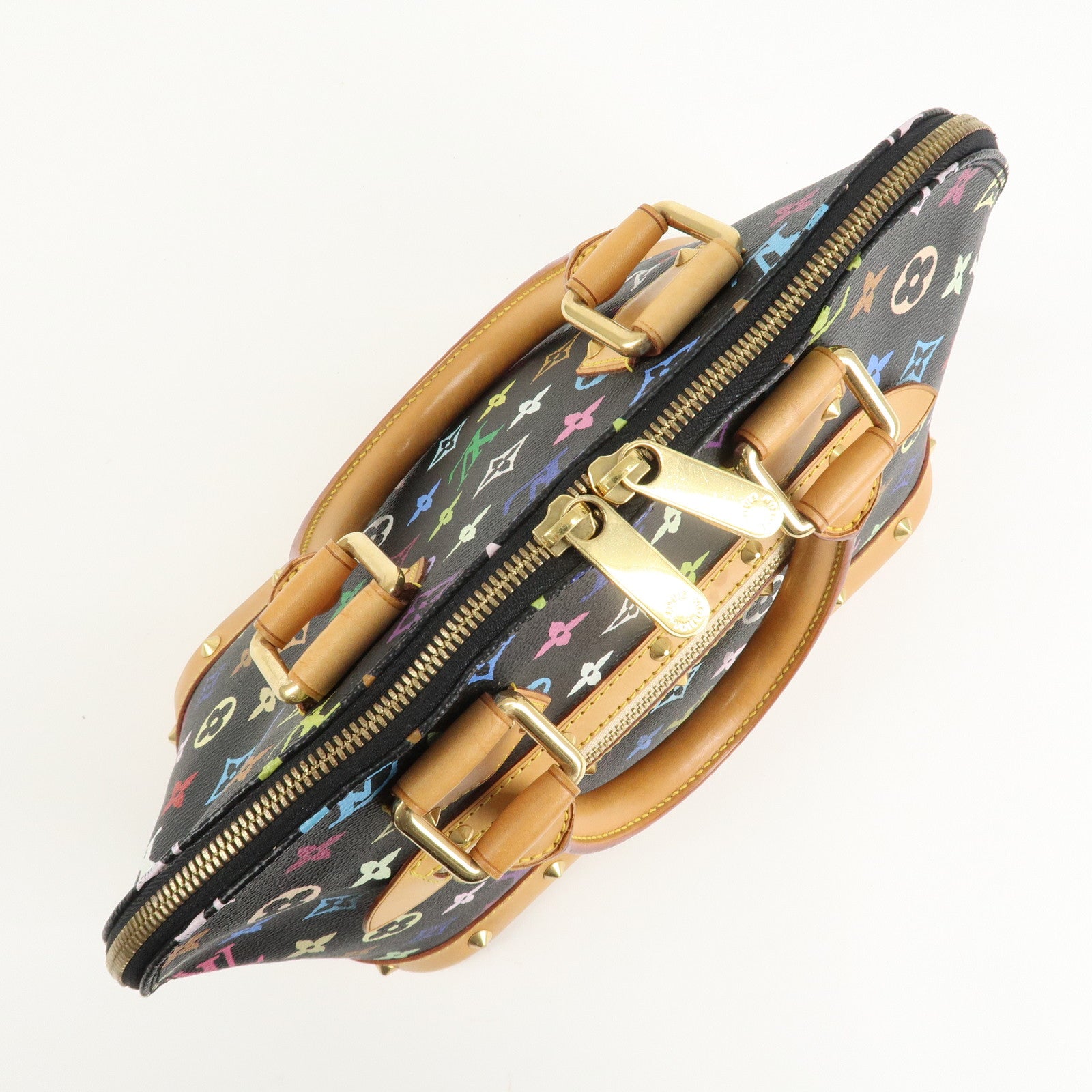 Louis Vuitton Monogram Multicolor Alma Hand Bag Noir M92646 Used