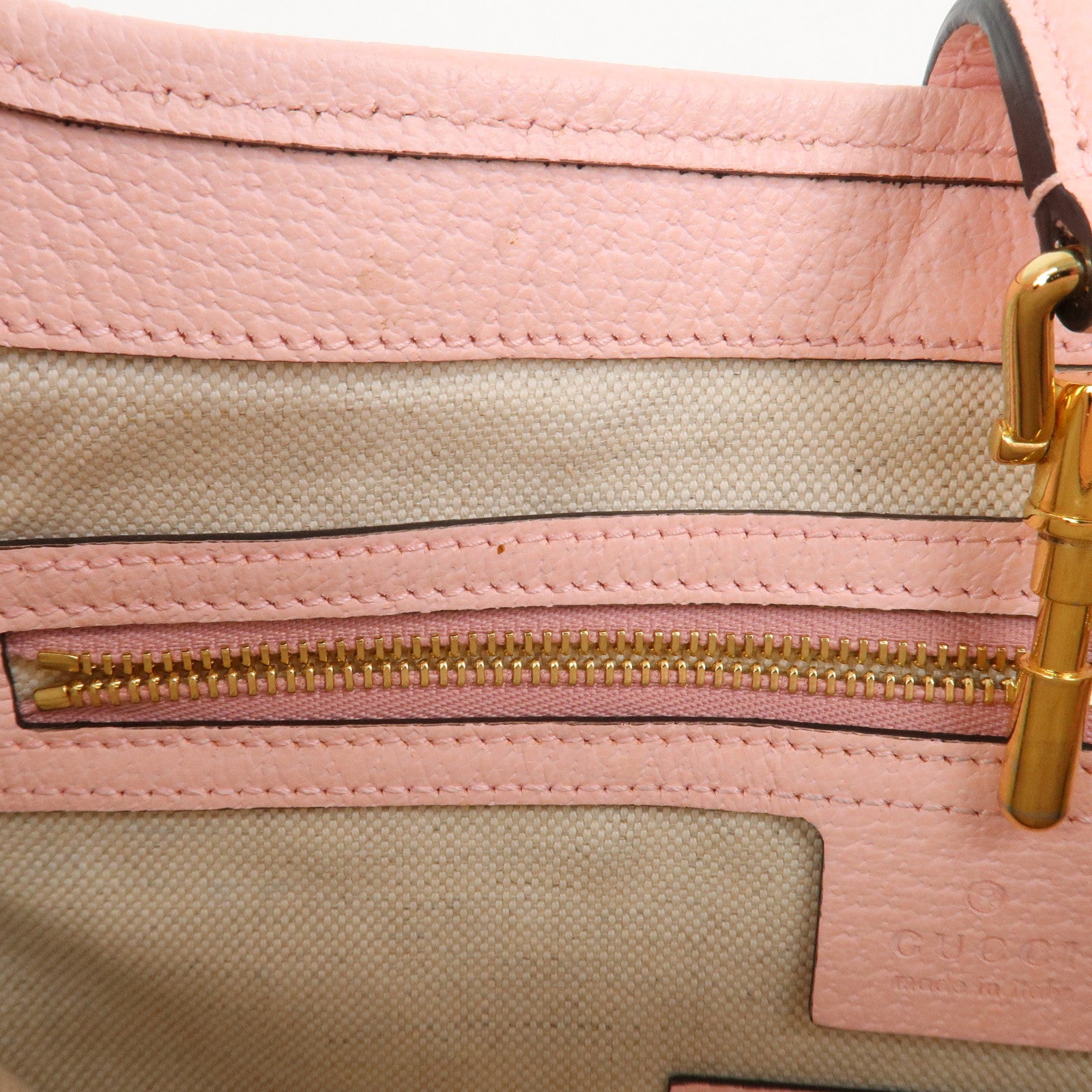 GUCCI New Jackie Flora Canvas Leather Shoulder Bag Hand Bag Pink 550152