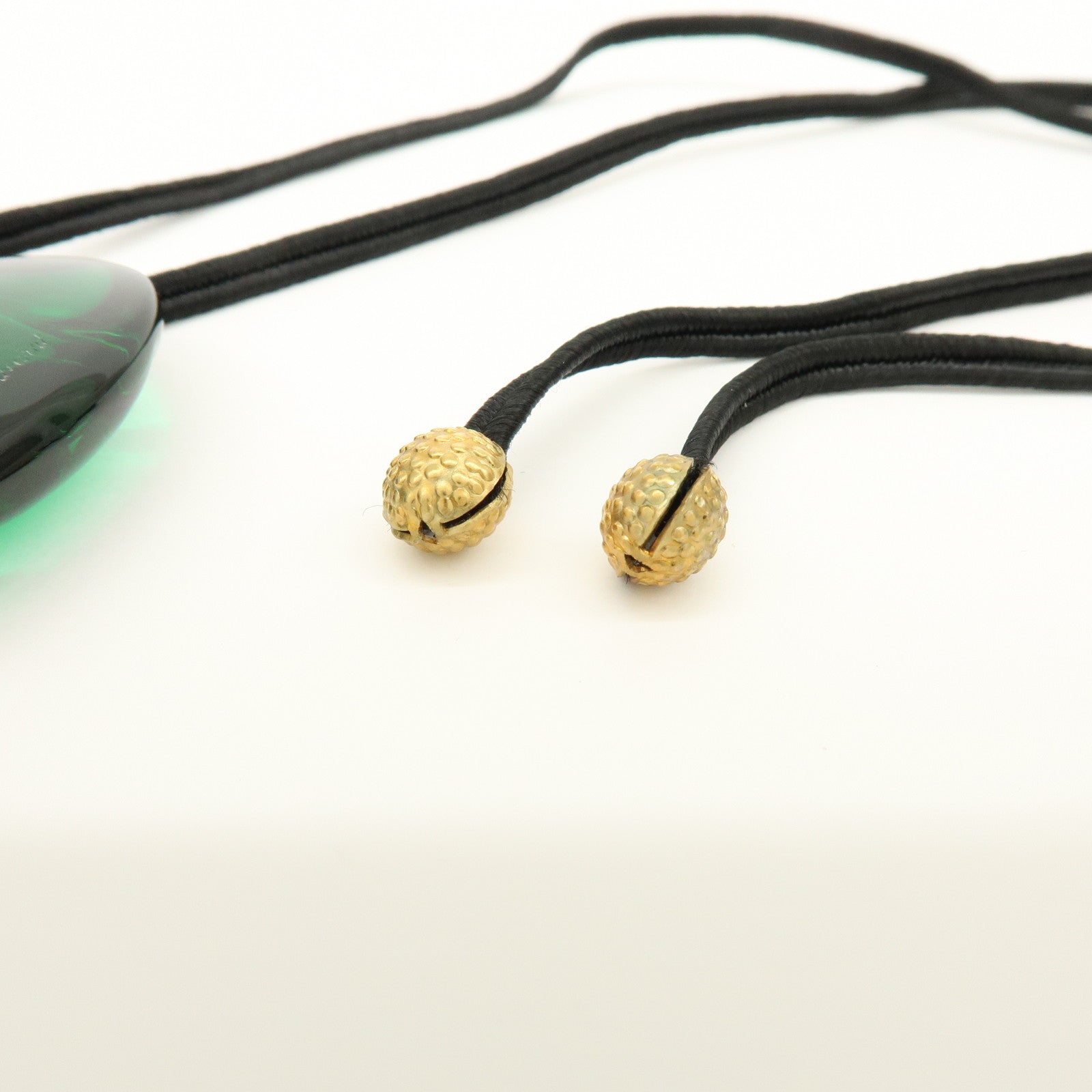 Baccarat Crystal Metal Heart Necklace Green Black Gold