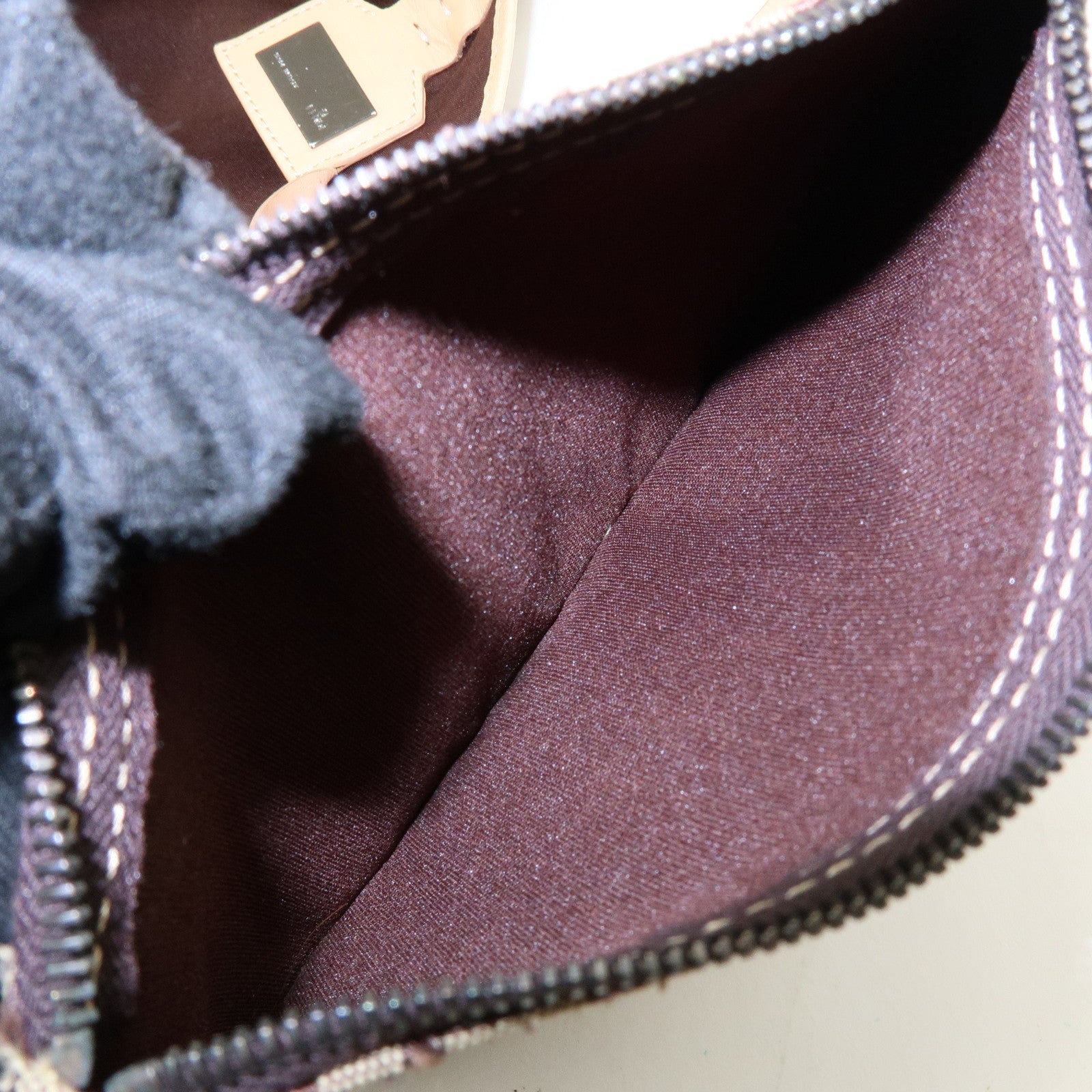 FENDI Zucchino Canvas Tote Bag Shoulder Bag Beige Brown 8BH005