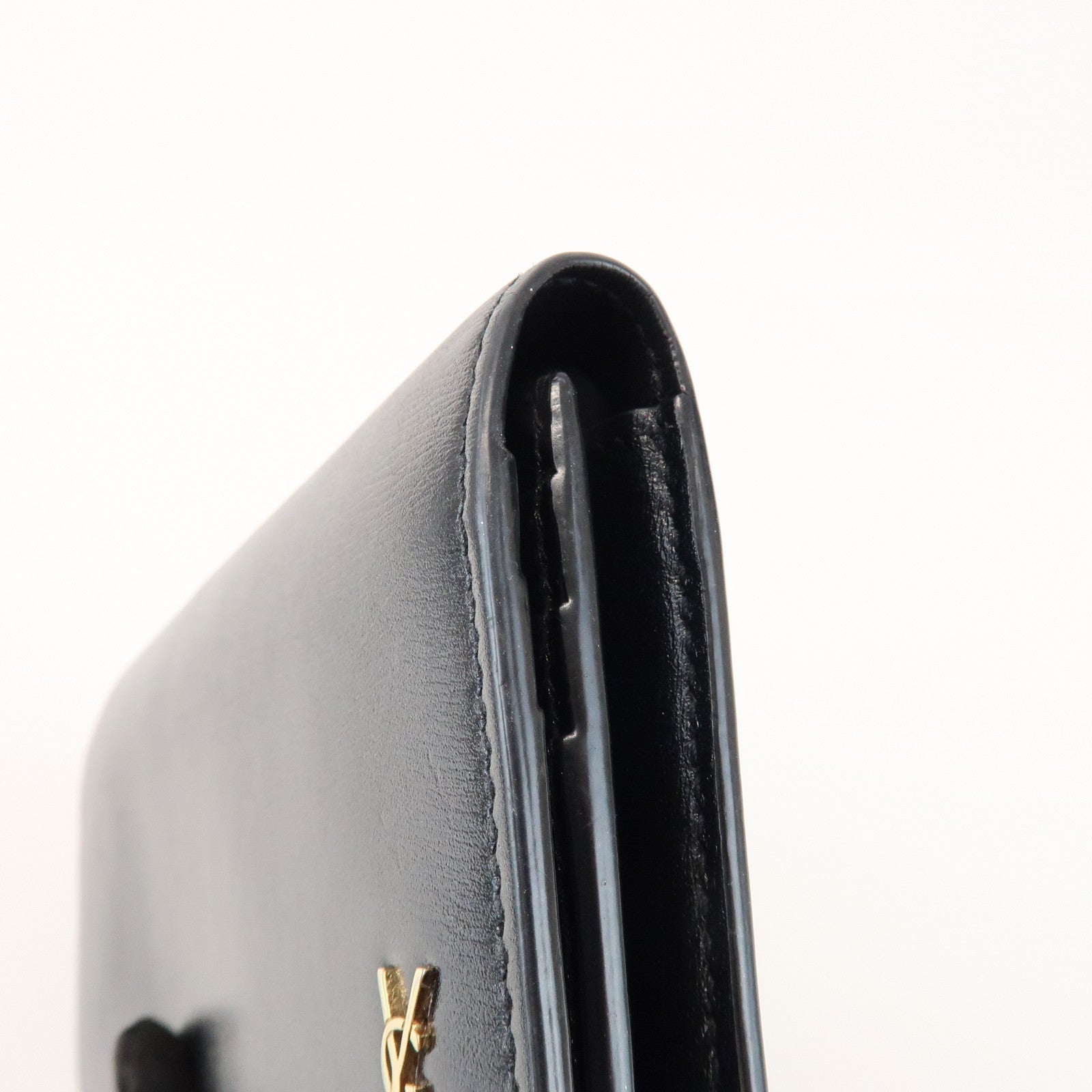 SAINT LAURENT PARIS Cassandra Leather SA Long Wallet Black 635542