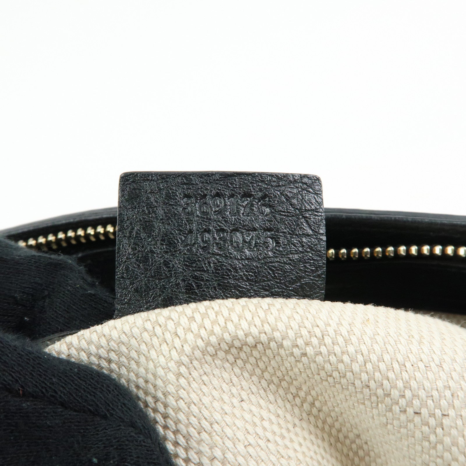 GUCCI Interlocking G SOHO Leather 2Way Bag Hand Bag Black 369176