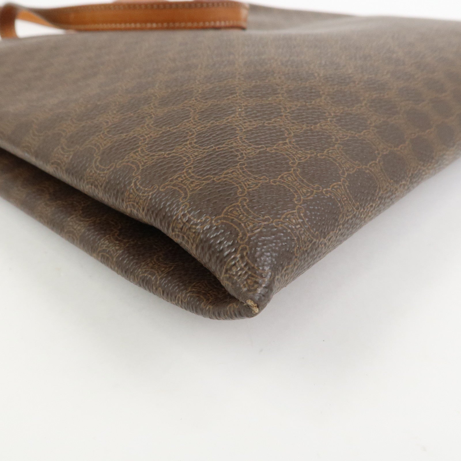 CELINE Macadam PVC Canvas Leather Tote Bag Shoulder Bag Brown