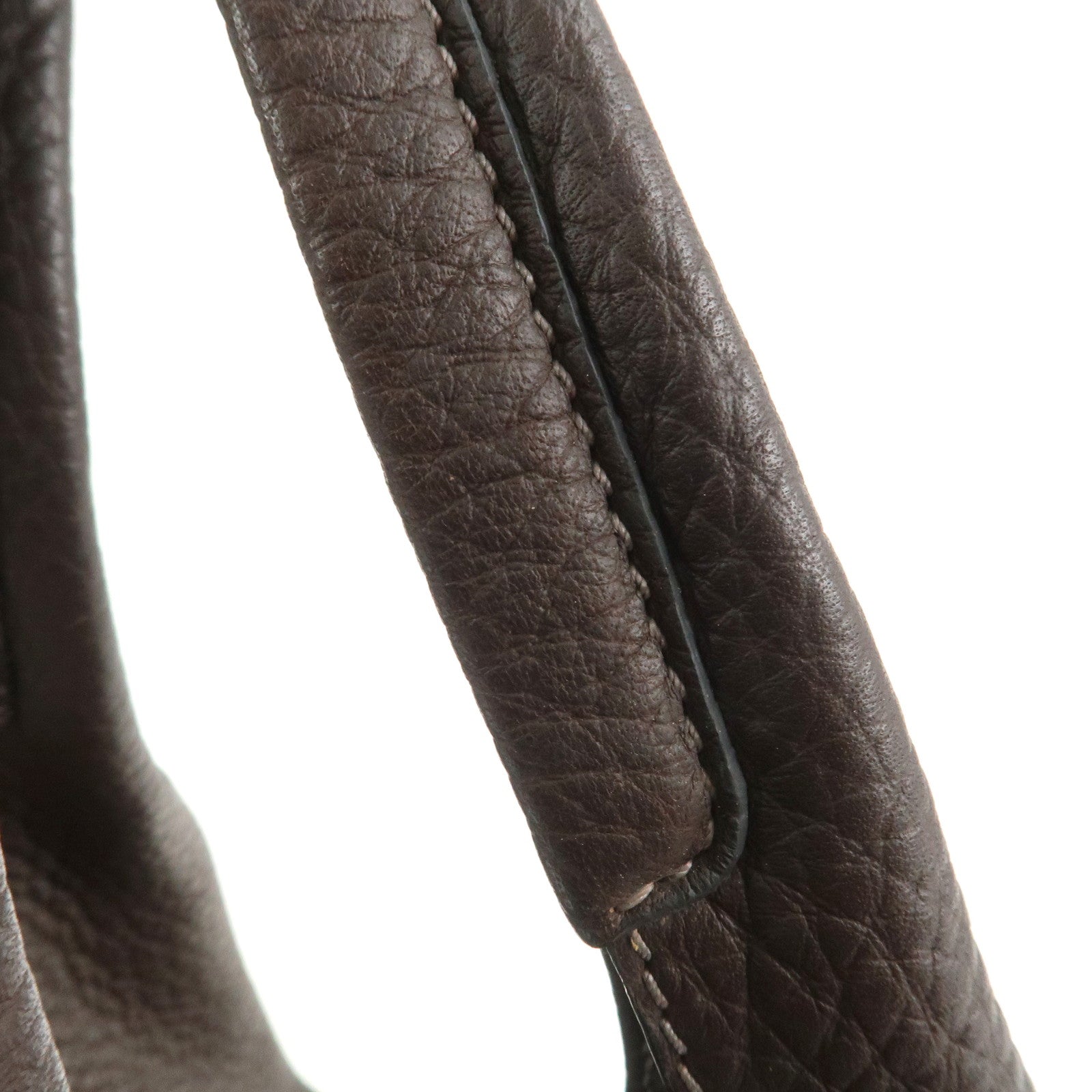 TOD'S Logo Leather Shoulder Bag Hand Bag Brown