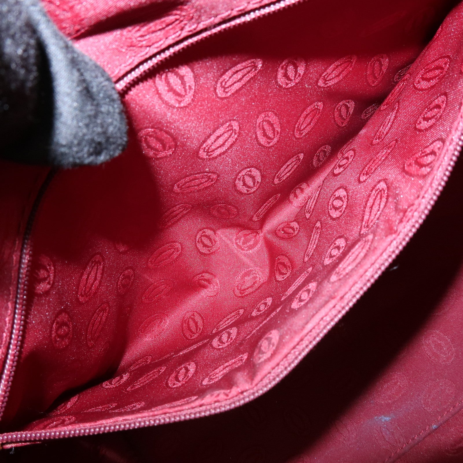 Cartier Must de Cartier Leather Hand Bag Tote Bag Bordeaux