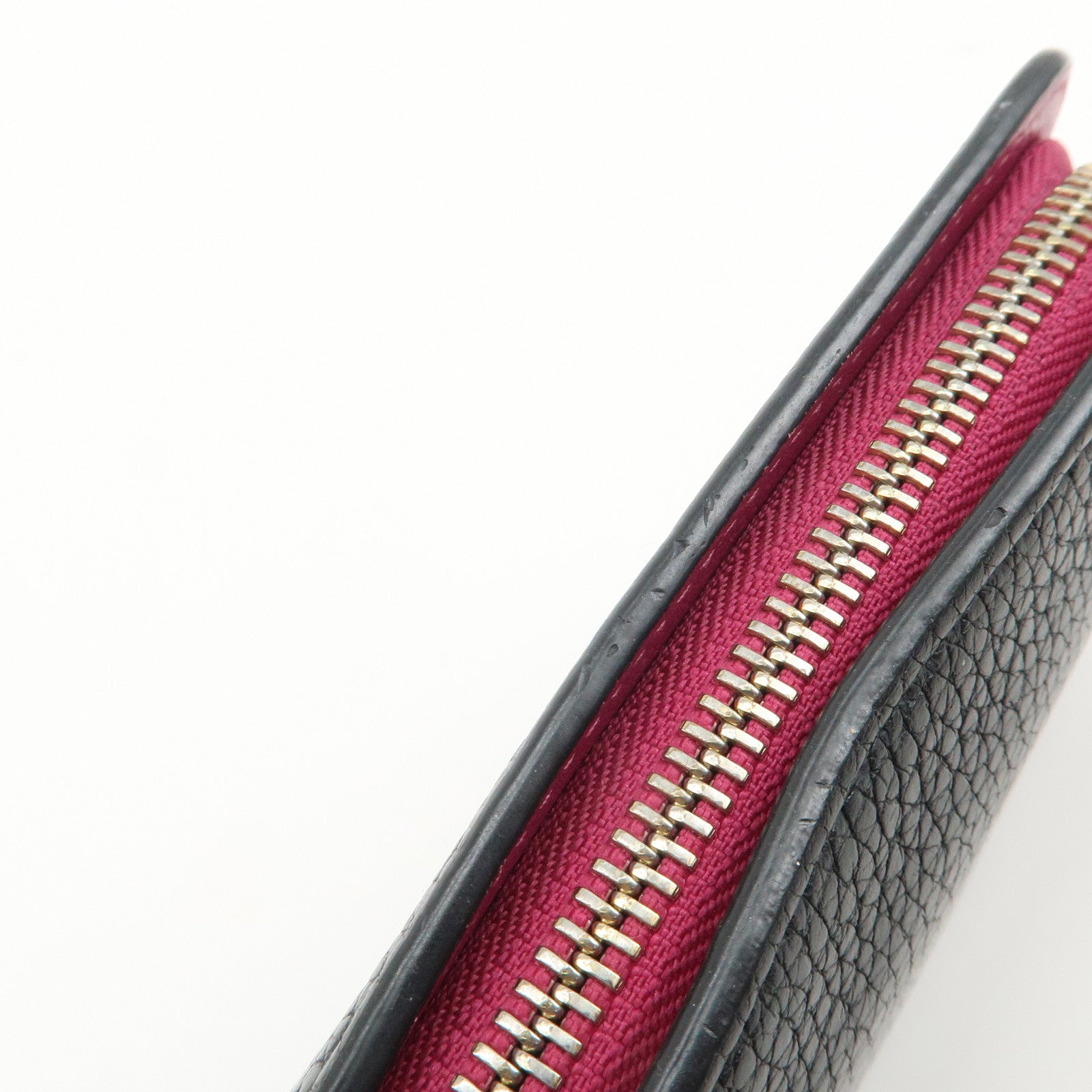 Christian Dior Diorissimo Round Zippy Long Wallet Black Pink