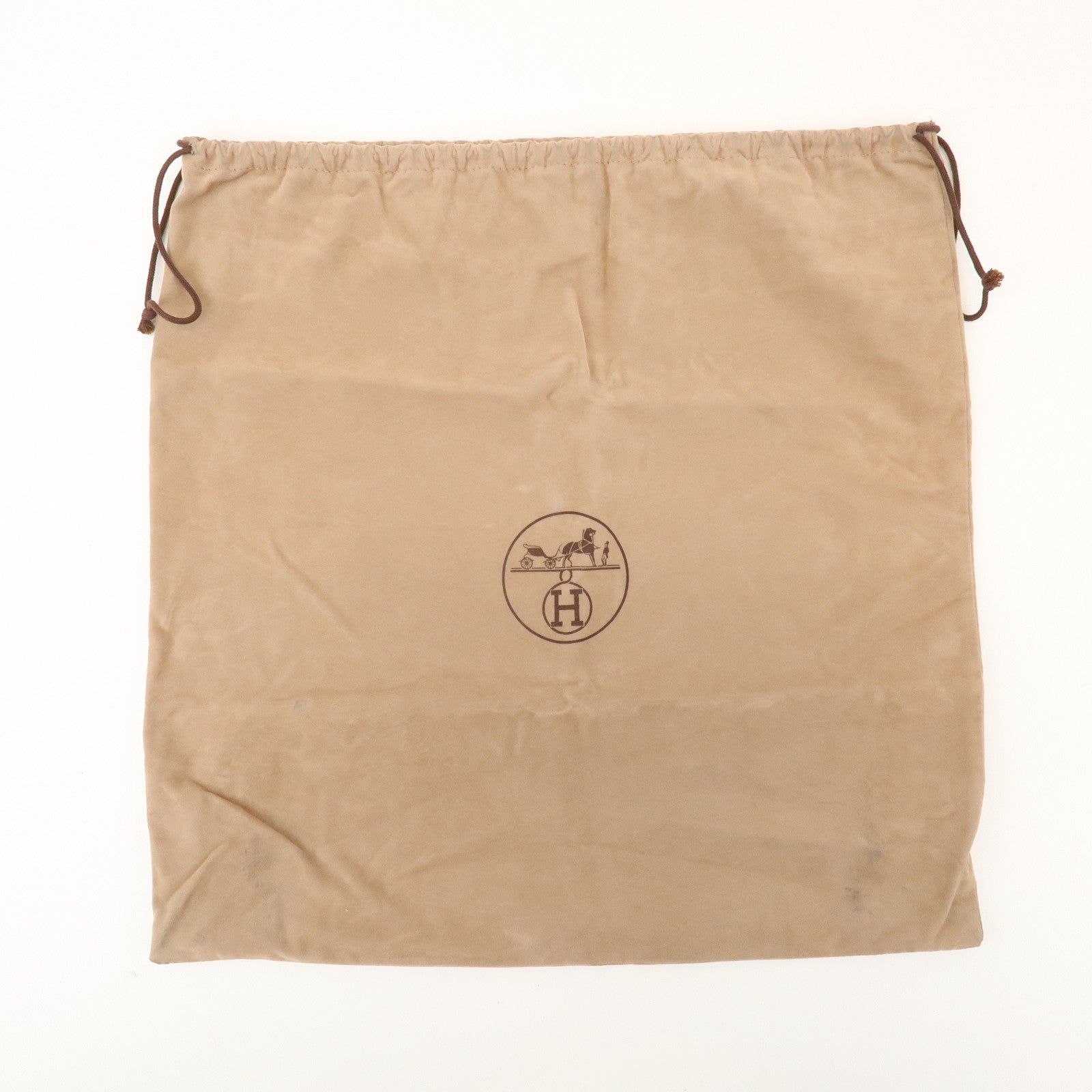 HERMES Set of 8 Drawstring Style Dust Bag Storage Bag Beige Brown