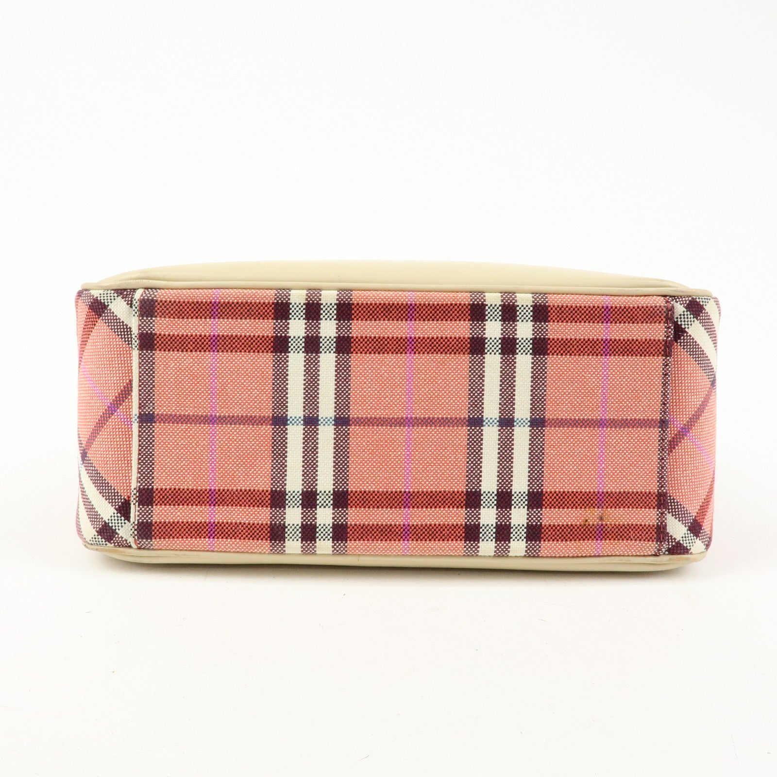 BURBERRY Blue Label Canvas Leather Shoulder Bag Hand Bag Pink Beige