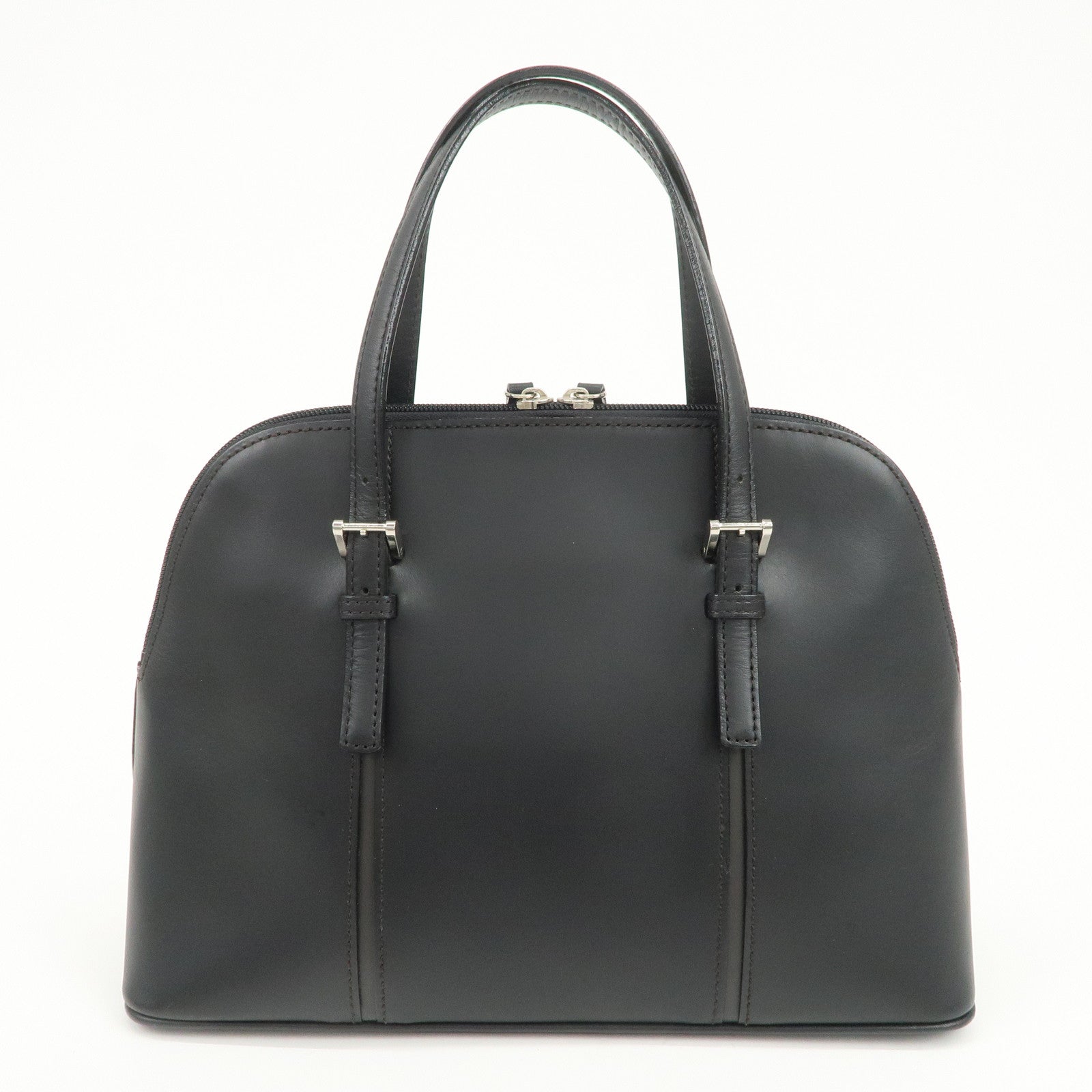 BURBERRY Logo Leather Hand Bag Black