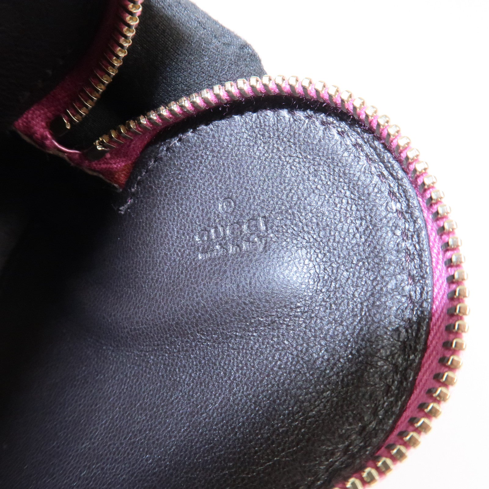 GUCCI Lovely Heart Guccissima Leather Coin Case MetallicPink 152615