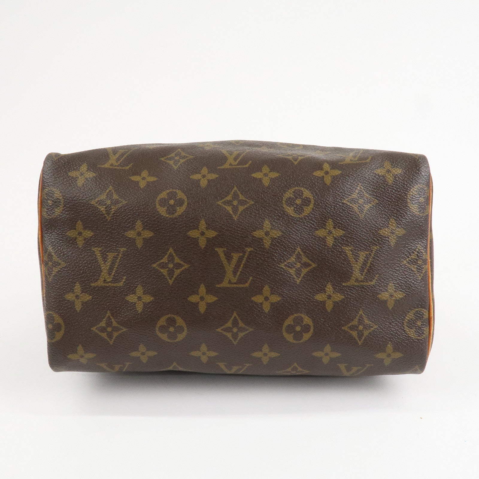 Louis Vuitton Monogram Canvas Leather Speedy 25 Boston Bag M41528