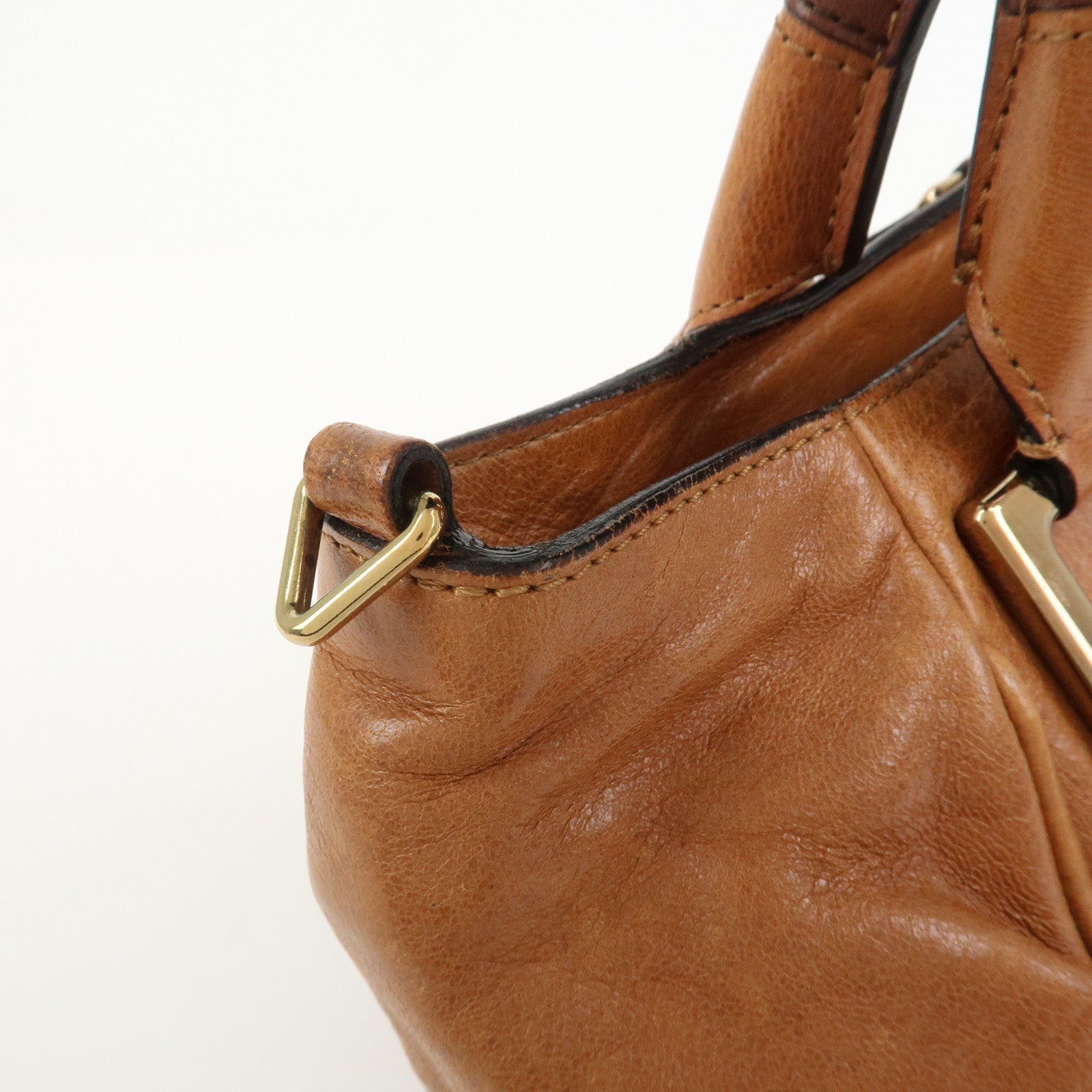 Chloe Ethel Leather 2Way Bag Hand Bag Shoulder Bag Brown