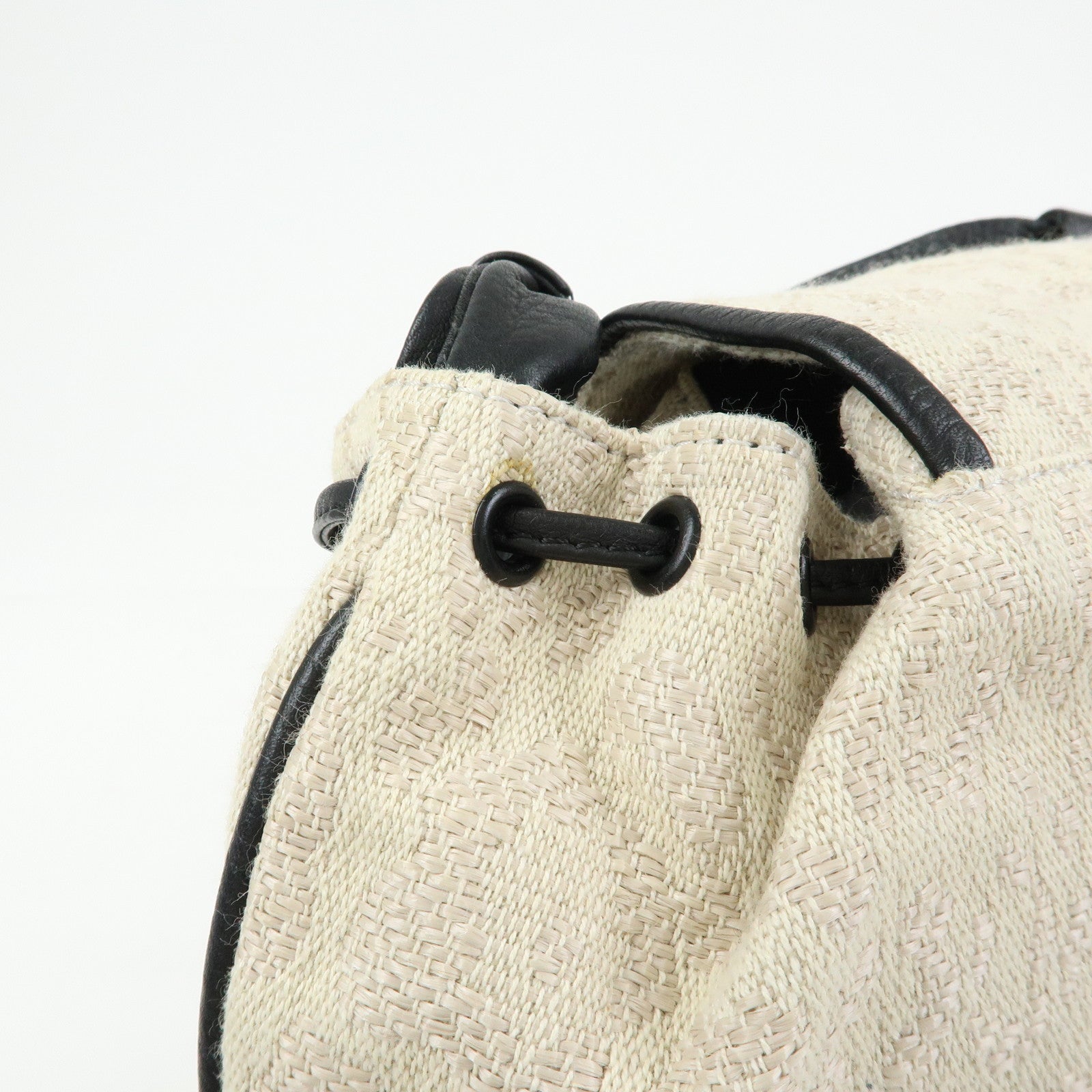 Chloe See By Chloe Canvas Leather Shoulder Bag Ivory Black