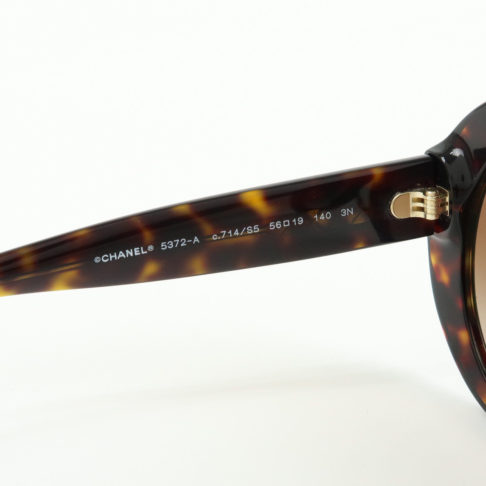 CHANEL COCO Mark Plastic Sunglasses Brown 5372-A 56□19 140