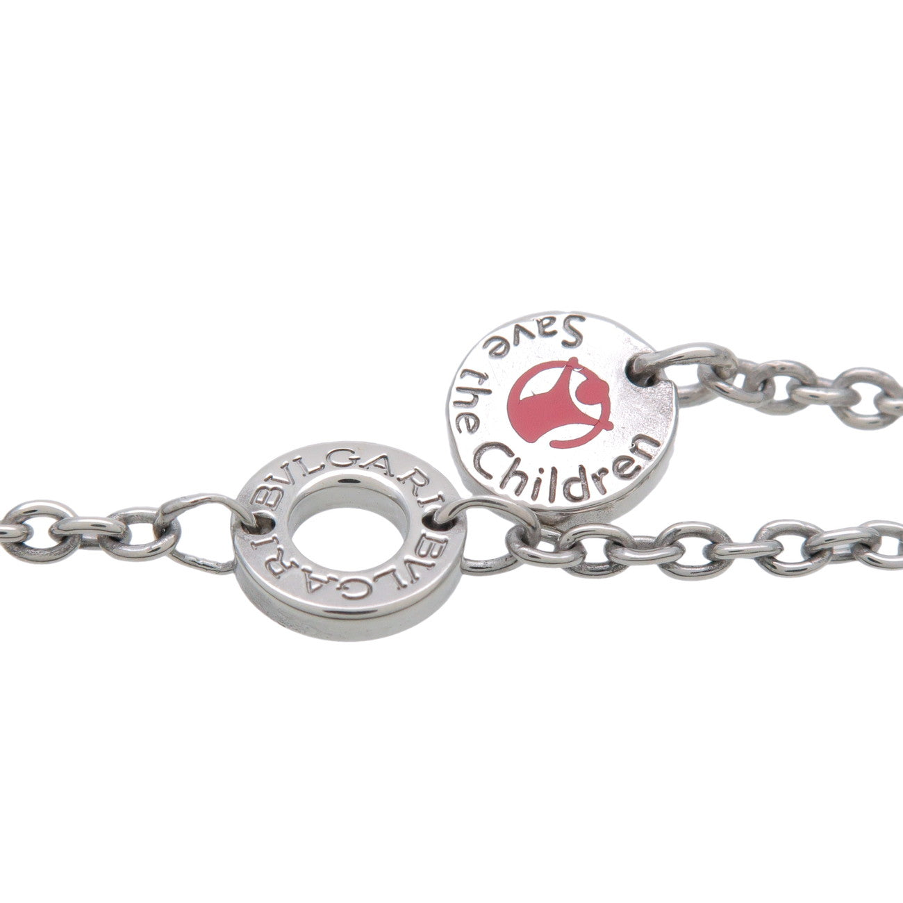 BVLGARI B-Zero1 SavetheChildren Necklace SV925 Ceramic Silver Black