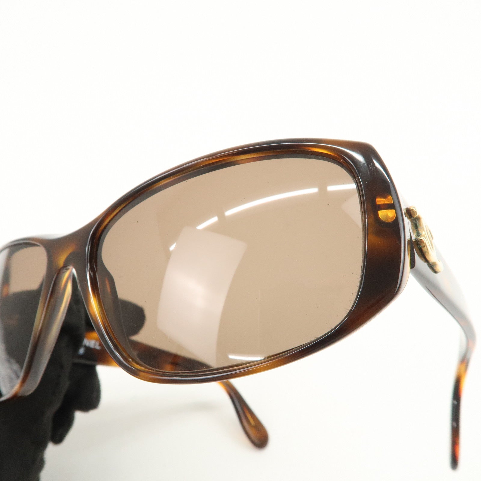 CHANEL COCOMark Plastic Sunglasses Brown 01454 91235