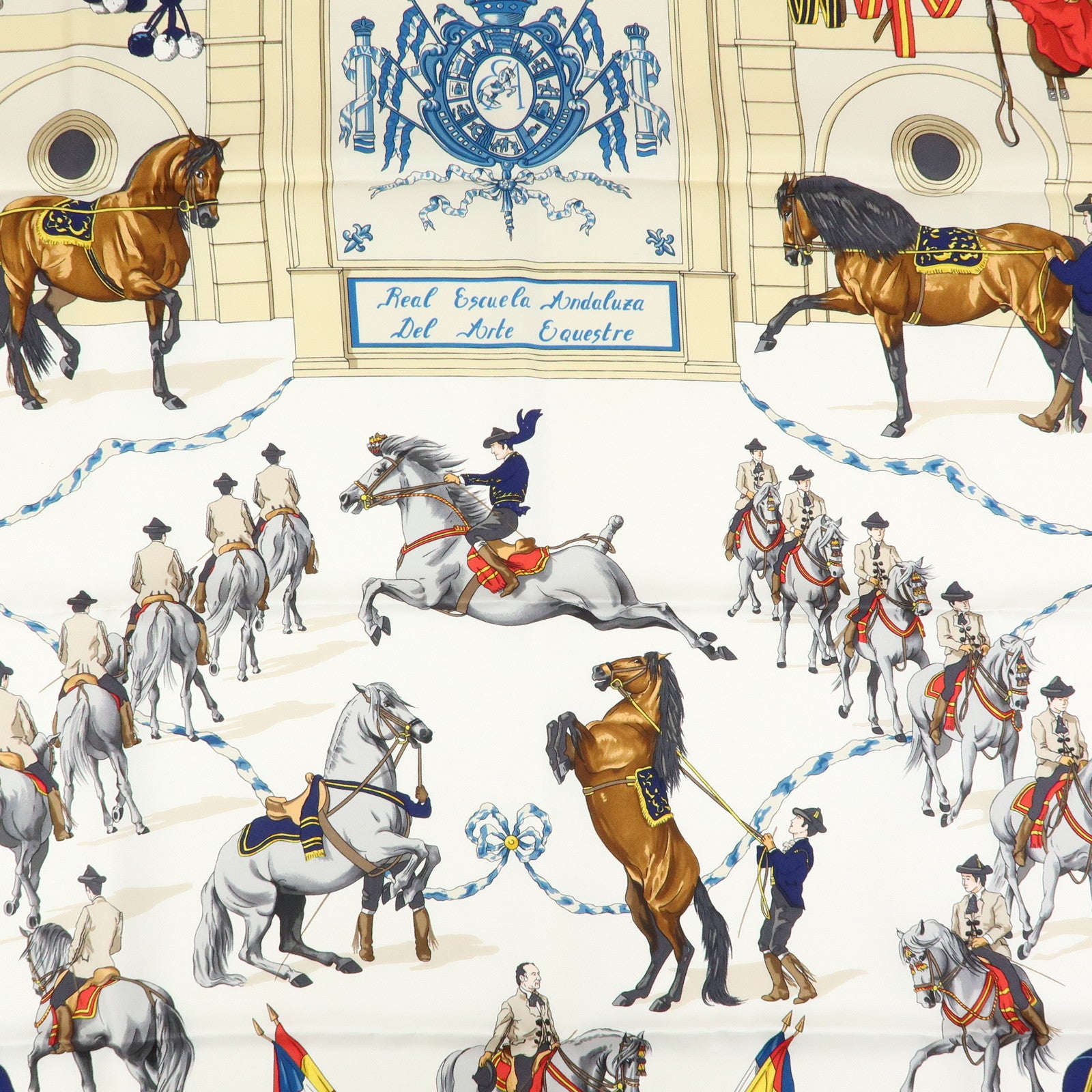 HERMES Carre 90 Silk Scarf Real Escuela AndaluzaDel Arte Ecuestre