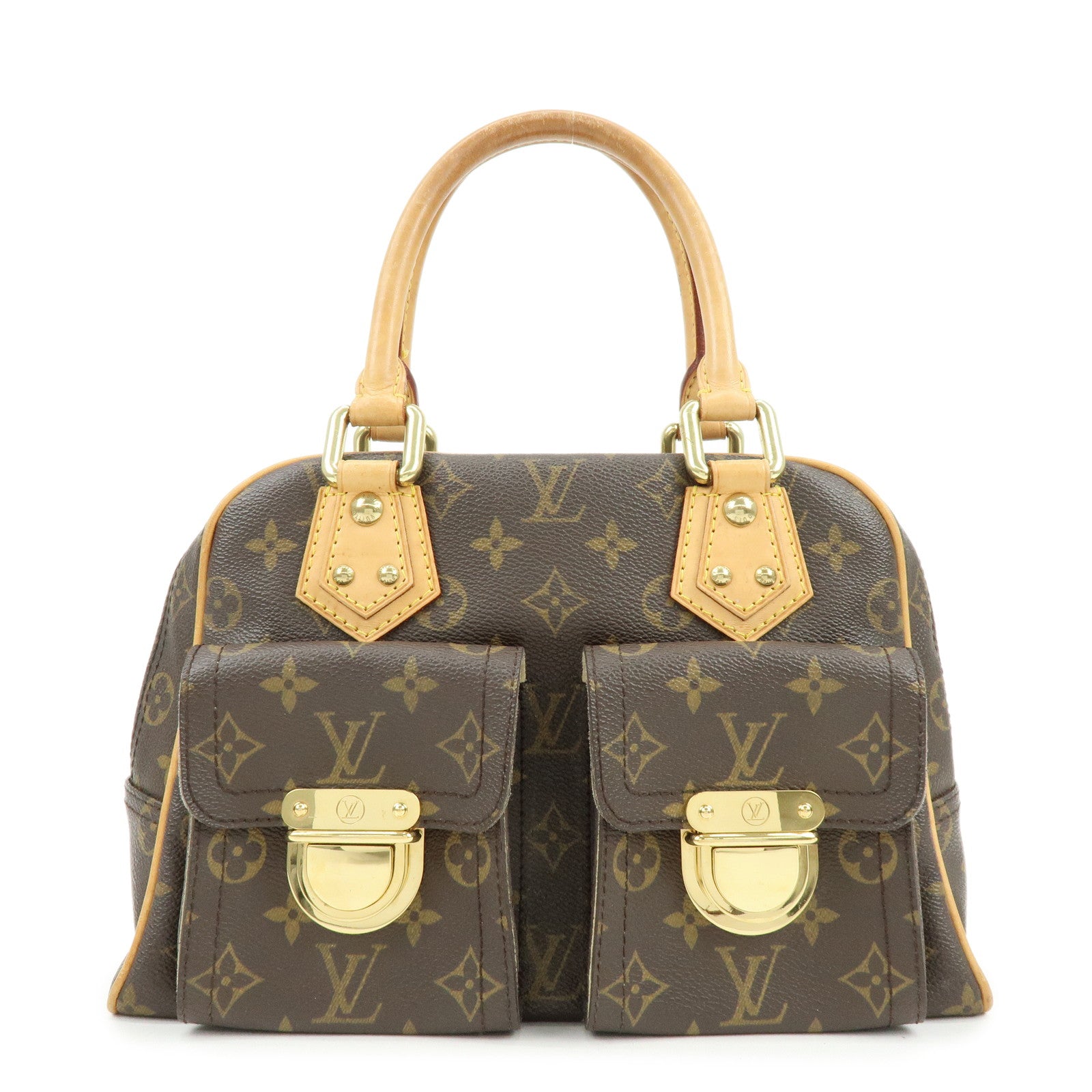 Louis Vuitton Monogram Manhattan PM Hand Bag Brown M40026