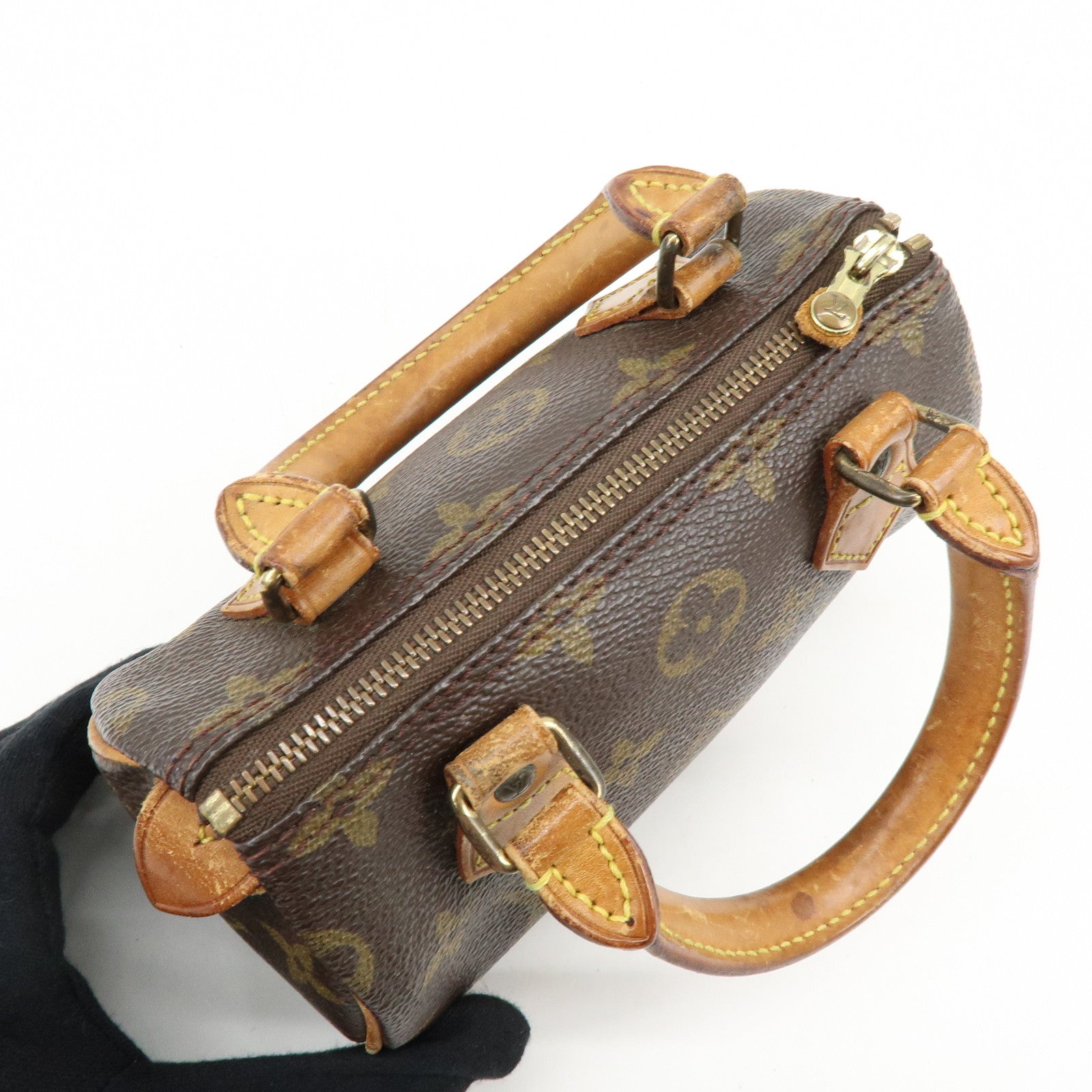 Louis Vuitton Monogram Mini Speedy Hand Bag Brown M41534
