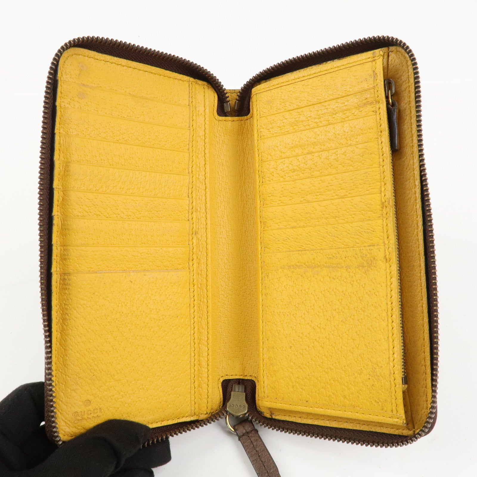 GUCCI Neo Vintage GG Supreme Round Zippy Long Wallet Beige 473953