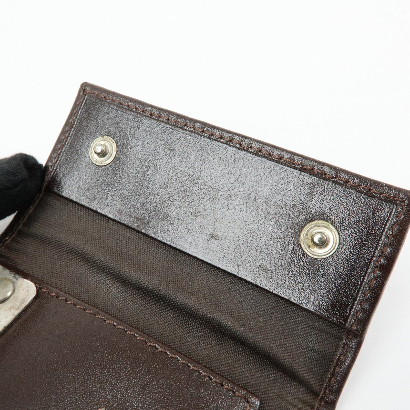 FENDI Zucca Ccanvas Leather Key Case Key Holder Black Brown 513516