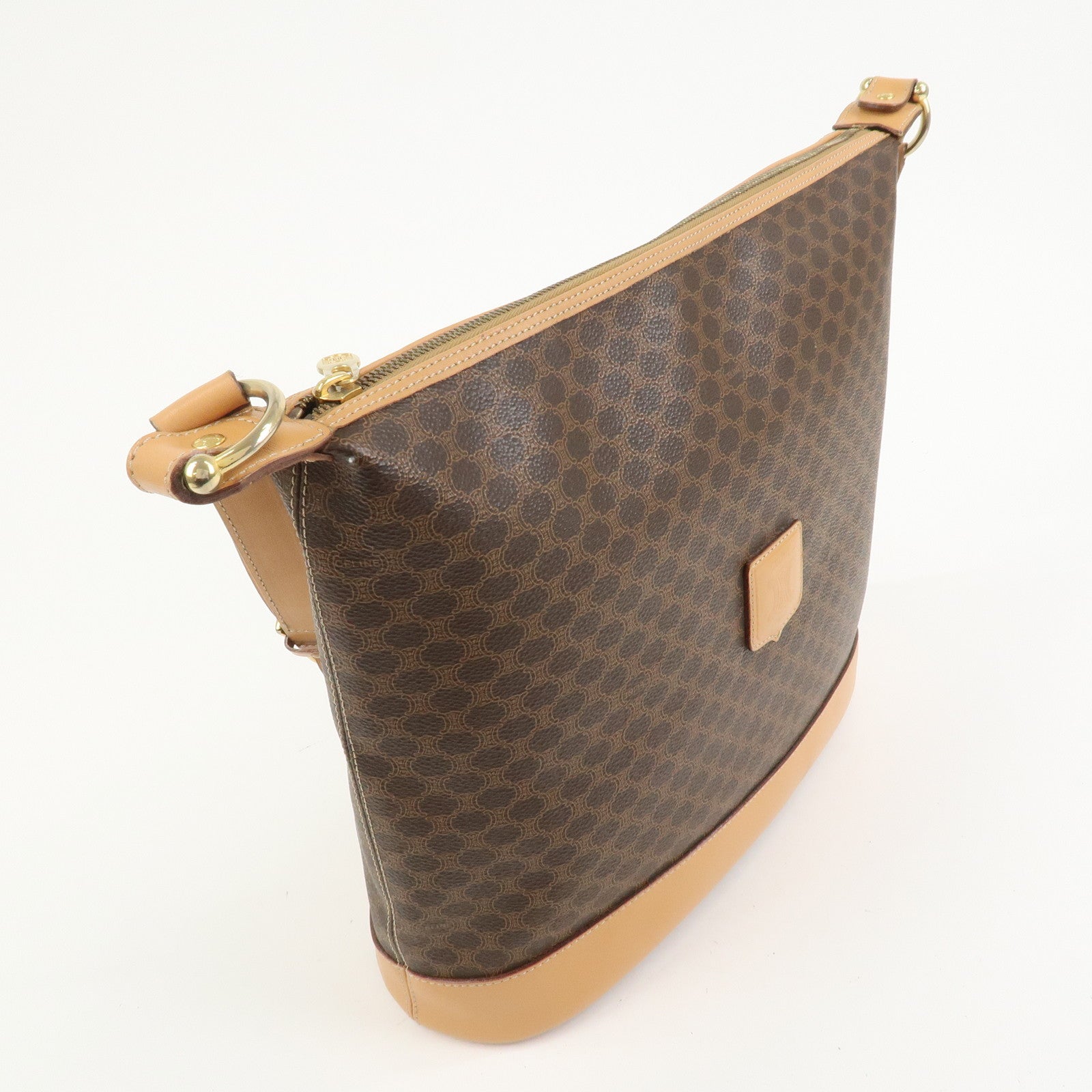 CELINE Macadam PVC Leather Shoulder Bag Hand Bag Brown